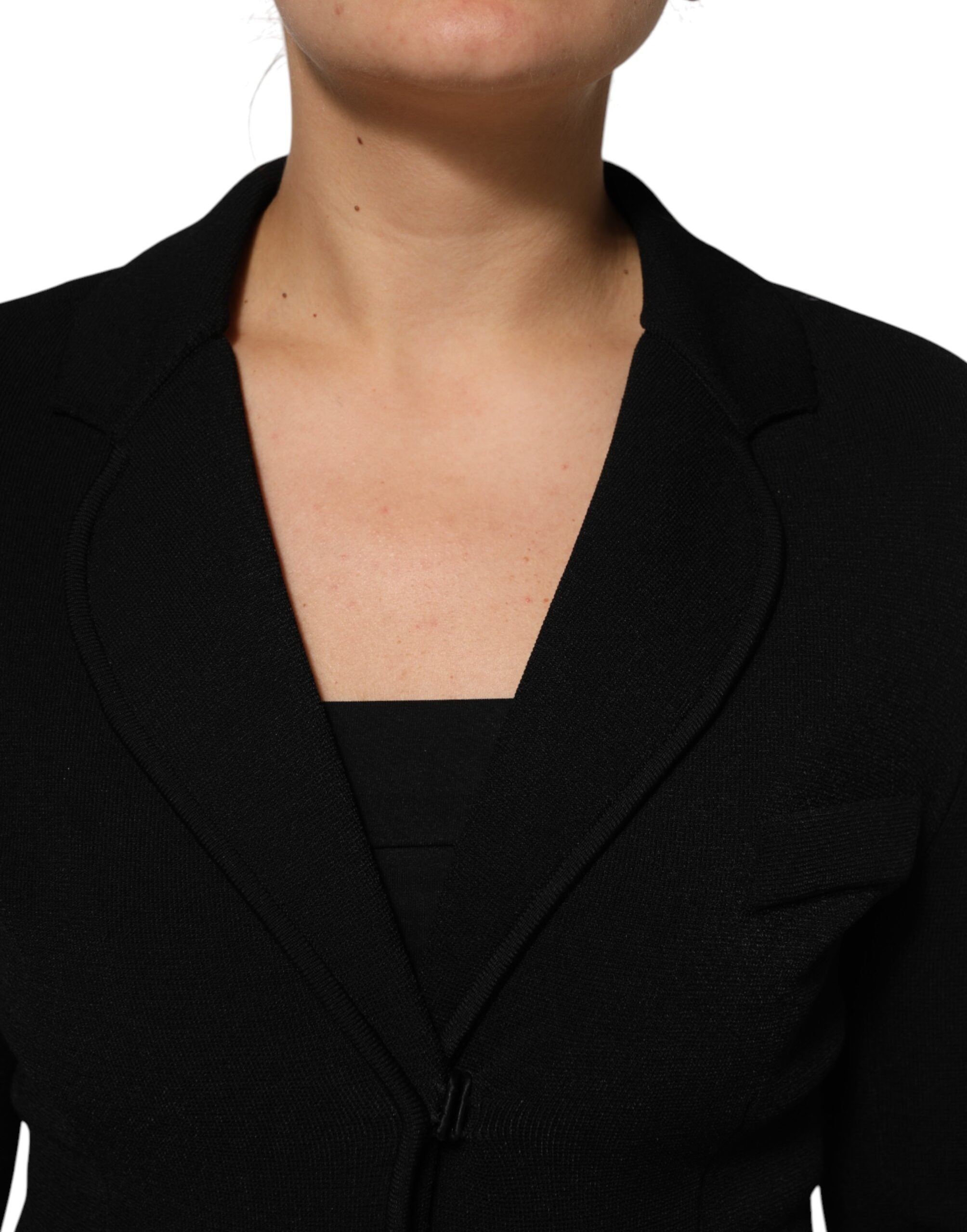 Dolce &amp; Gabbana sort viscose enkeltradet blazerjakke