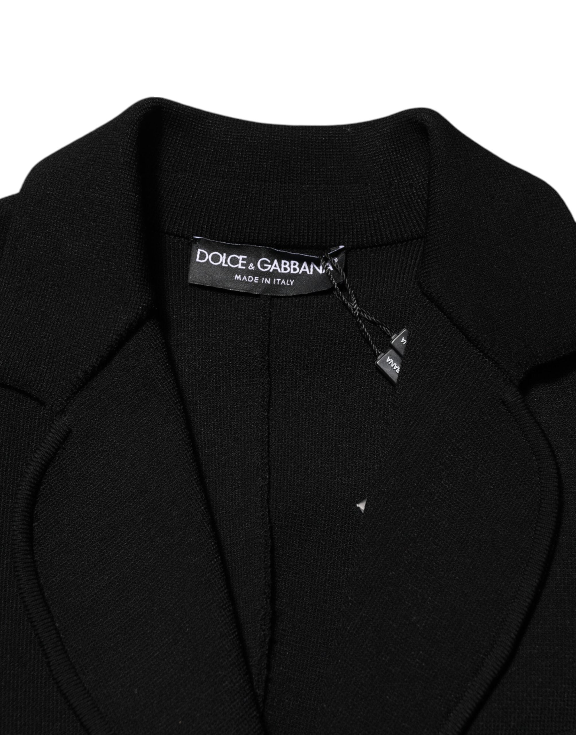 Dolce &amp; Gabbana sort viscose enkeltradet blazerjakke