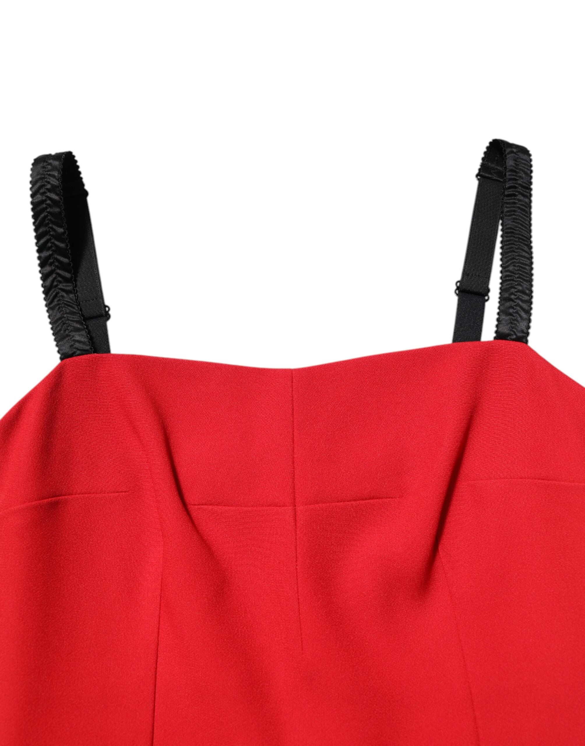 Dolce &amp; Gabbana Rød Stretch Bodycon Skede Knælang Kjole