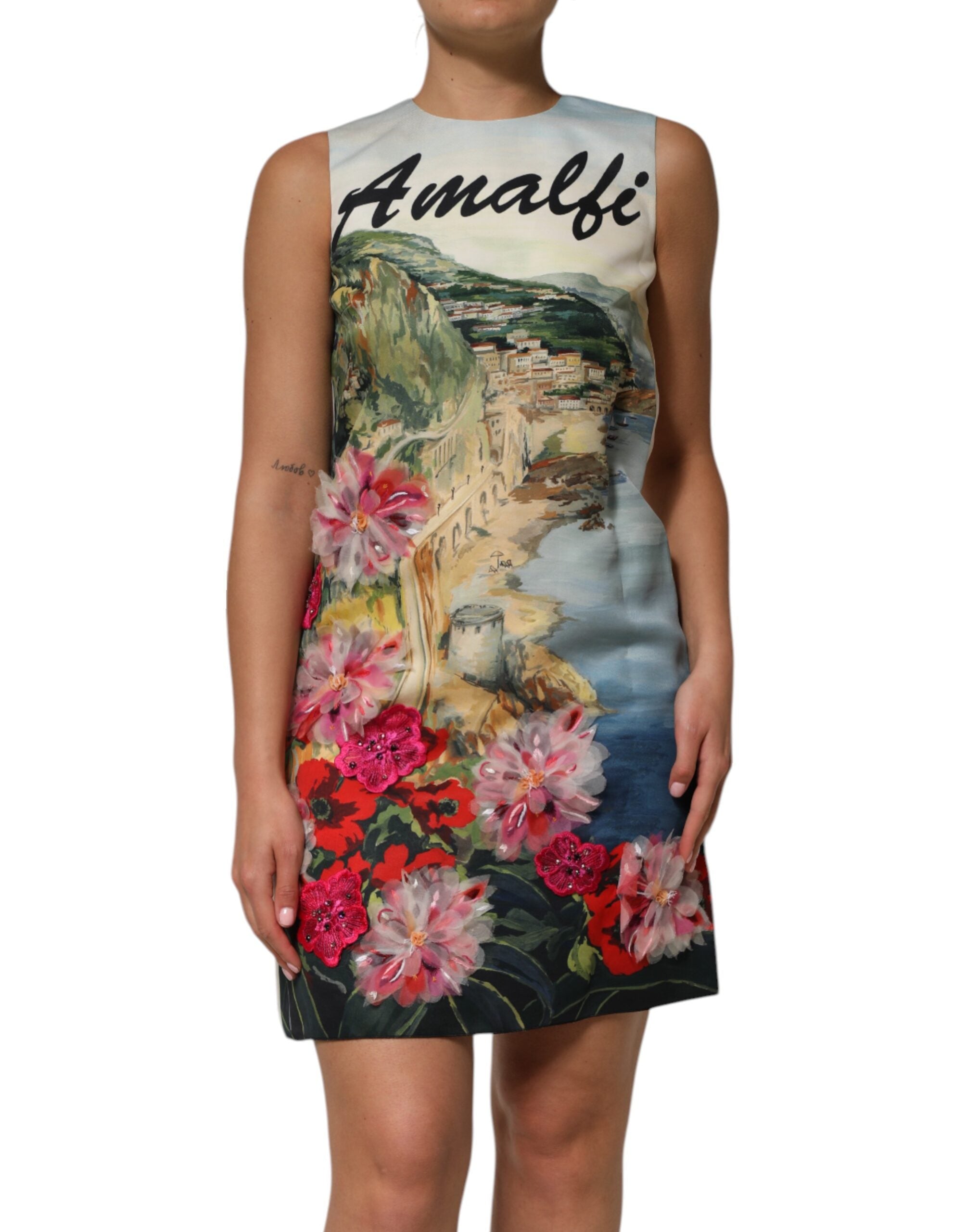 Dolce &amp; Gabbana flerfarvet krystaludsmykket minikjole