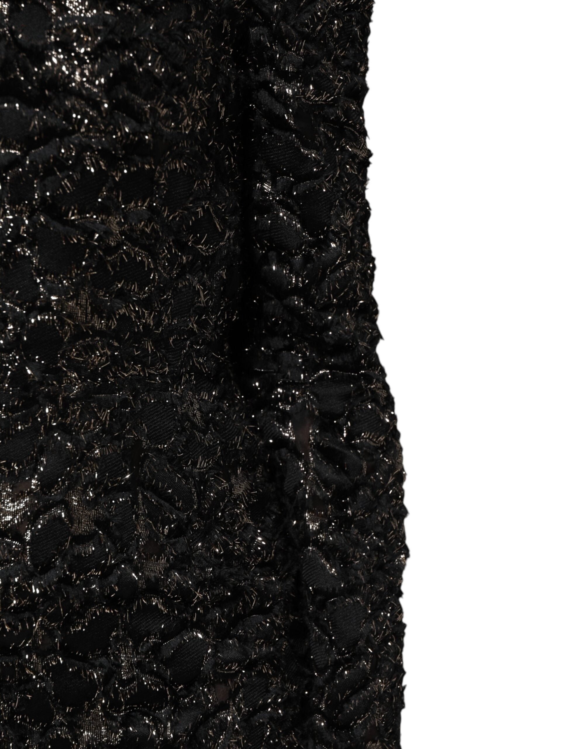 Dolce &amp; Gabbana Sort Paillet Bouclé Tweed Kjole