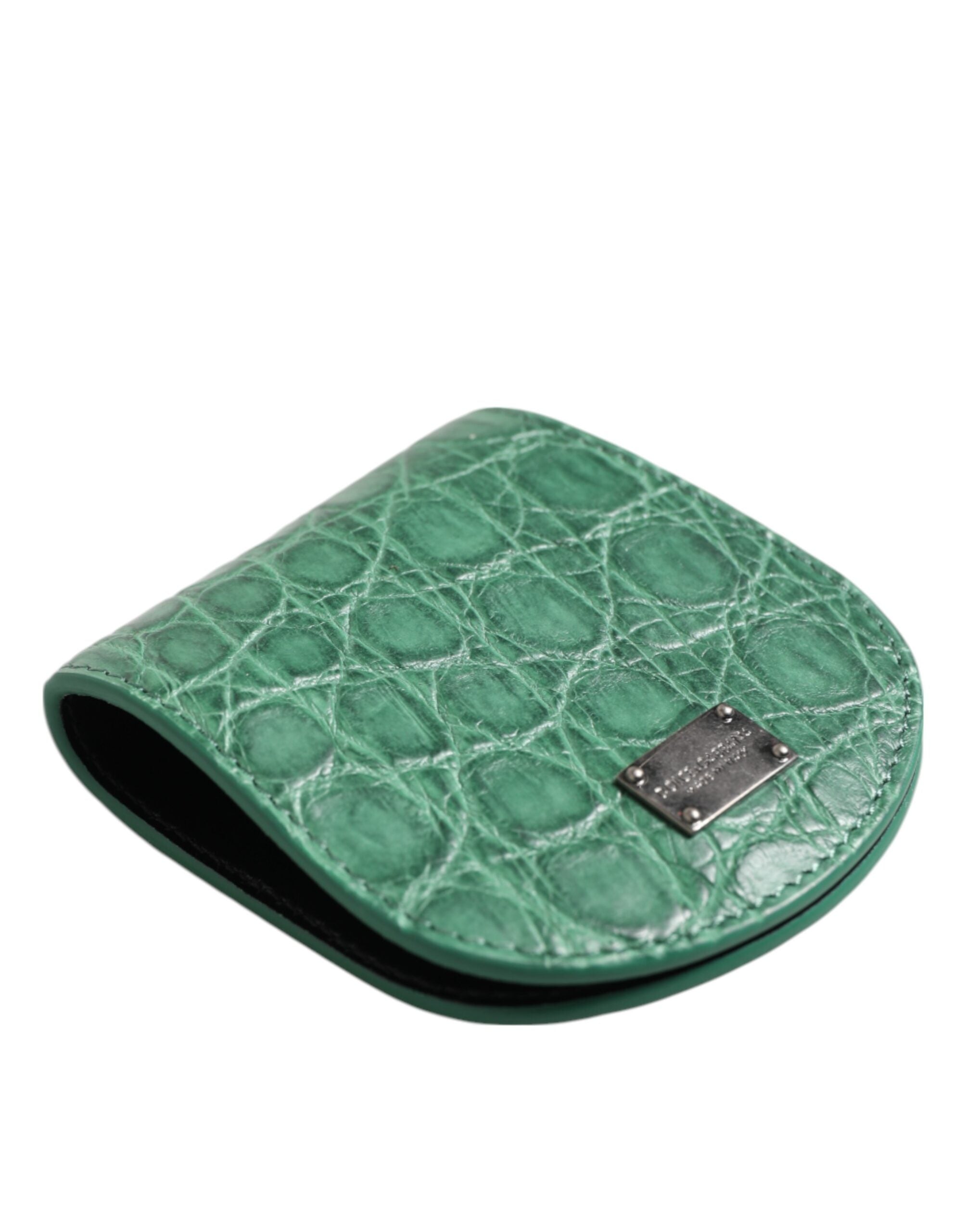 Dolce &amp; Gabbana Grøn Eksotisk Hud Mønt Kondom Etui Holder Lommepung