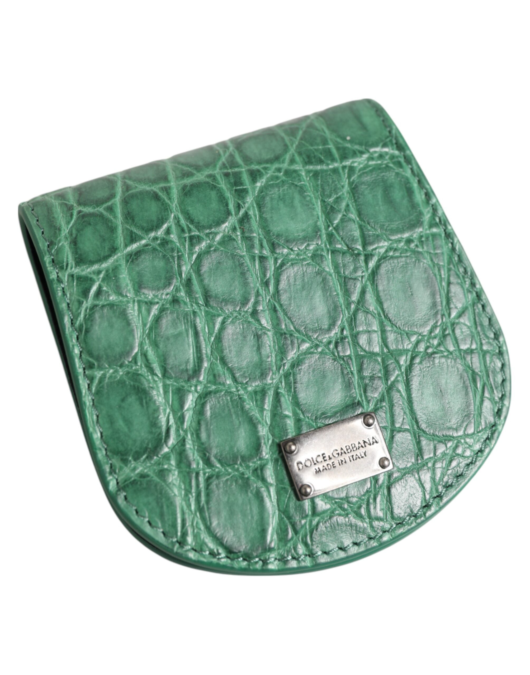 Dolce &amp; Gabbana Grøn Eksotisk Hud Mønt Kondom Etui Holder Lommepung