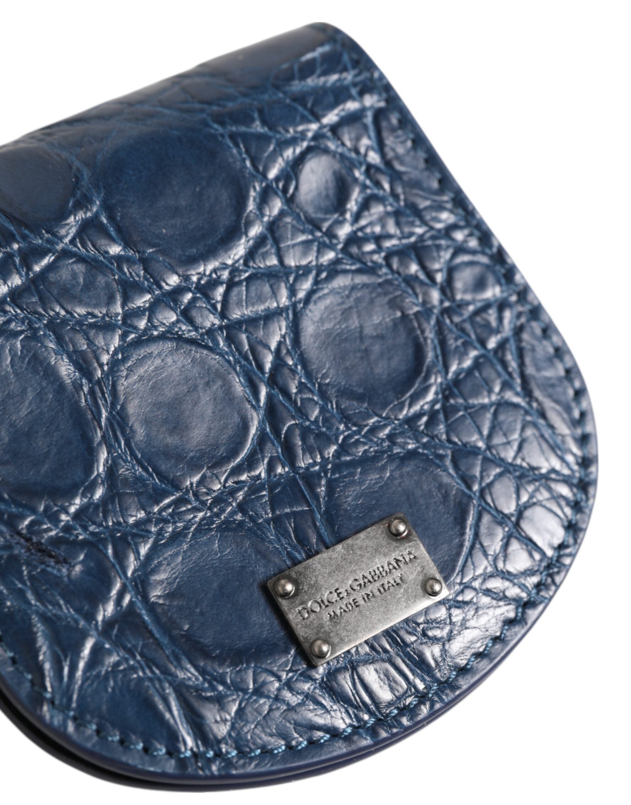 Dolce &amp; Gabbana Blå Eksotisk Hud Mønt Kondom Etui Holder Lommepung