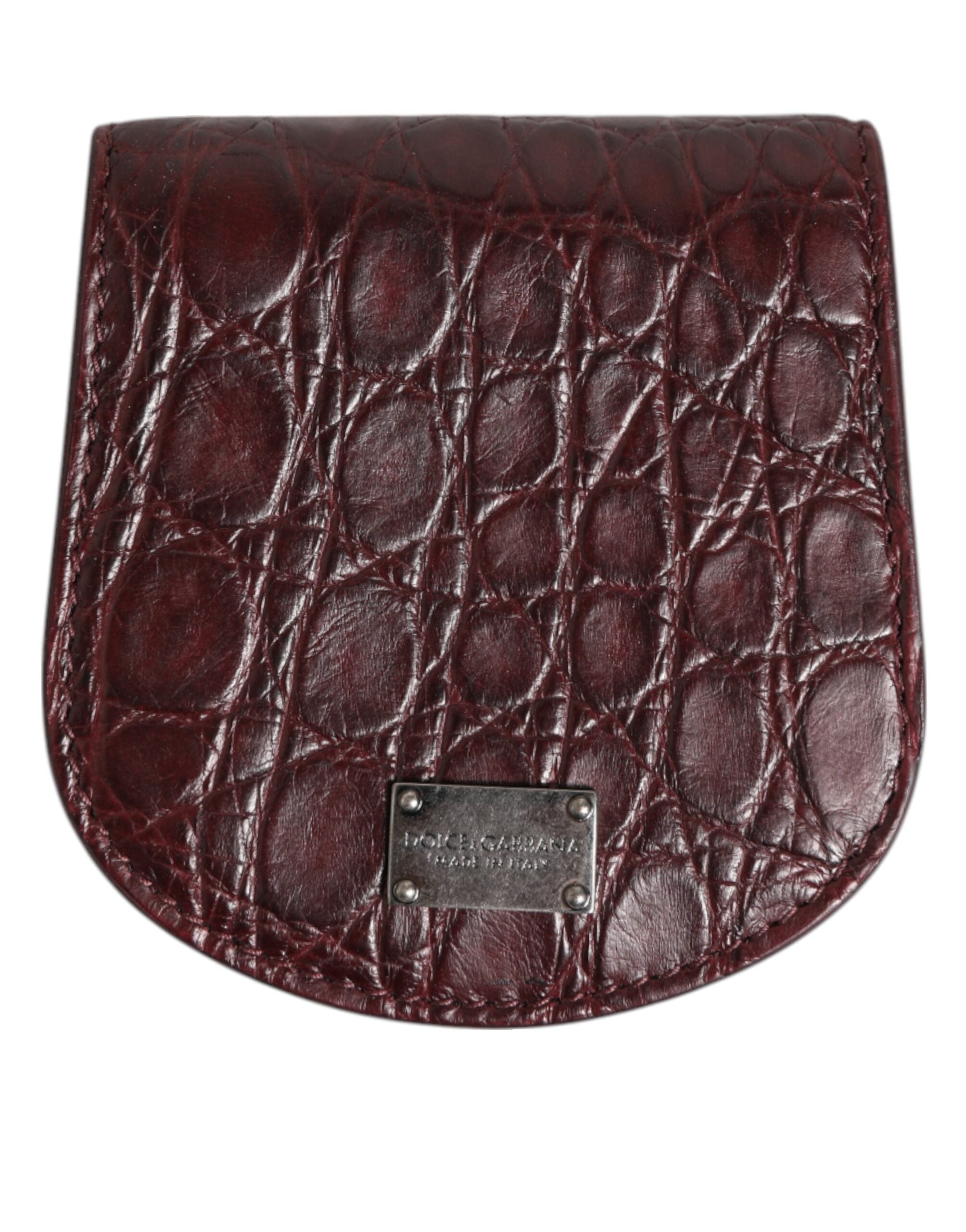 Dolce &amp; Gabbana Bourgogne Eksotisk Hud Mønt Kondom Etui Holder Lommepung