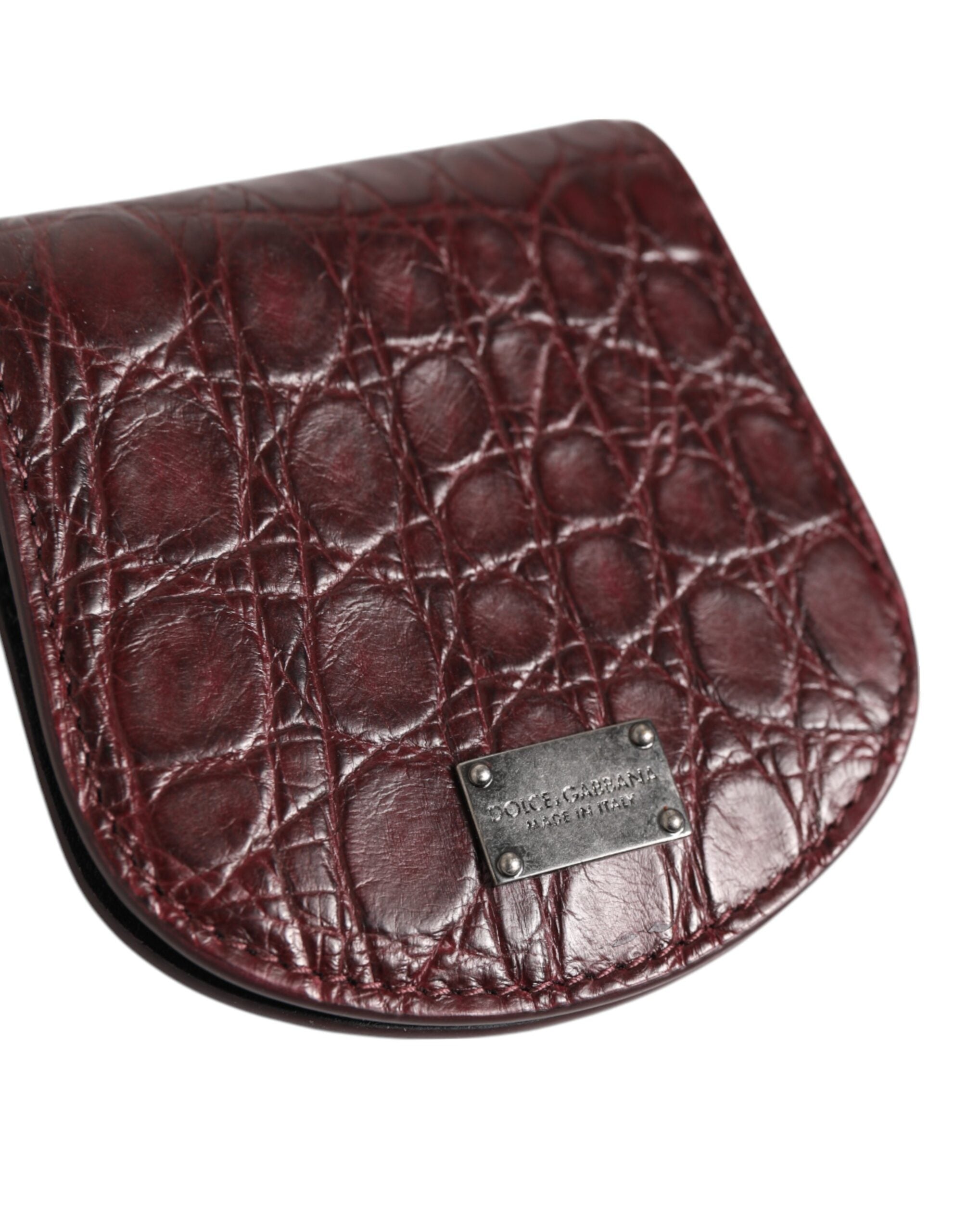 Dolce &amp; Gabbana Bourgogne Eksotisk Hud Mønt Kondom Etui Holder Lommepung