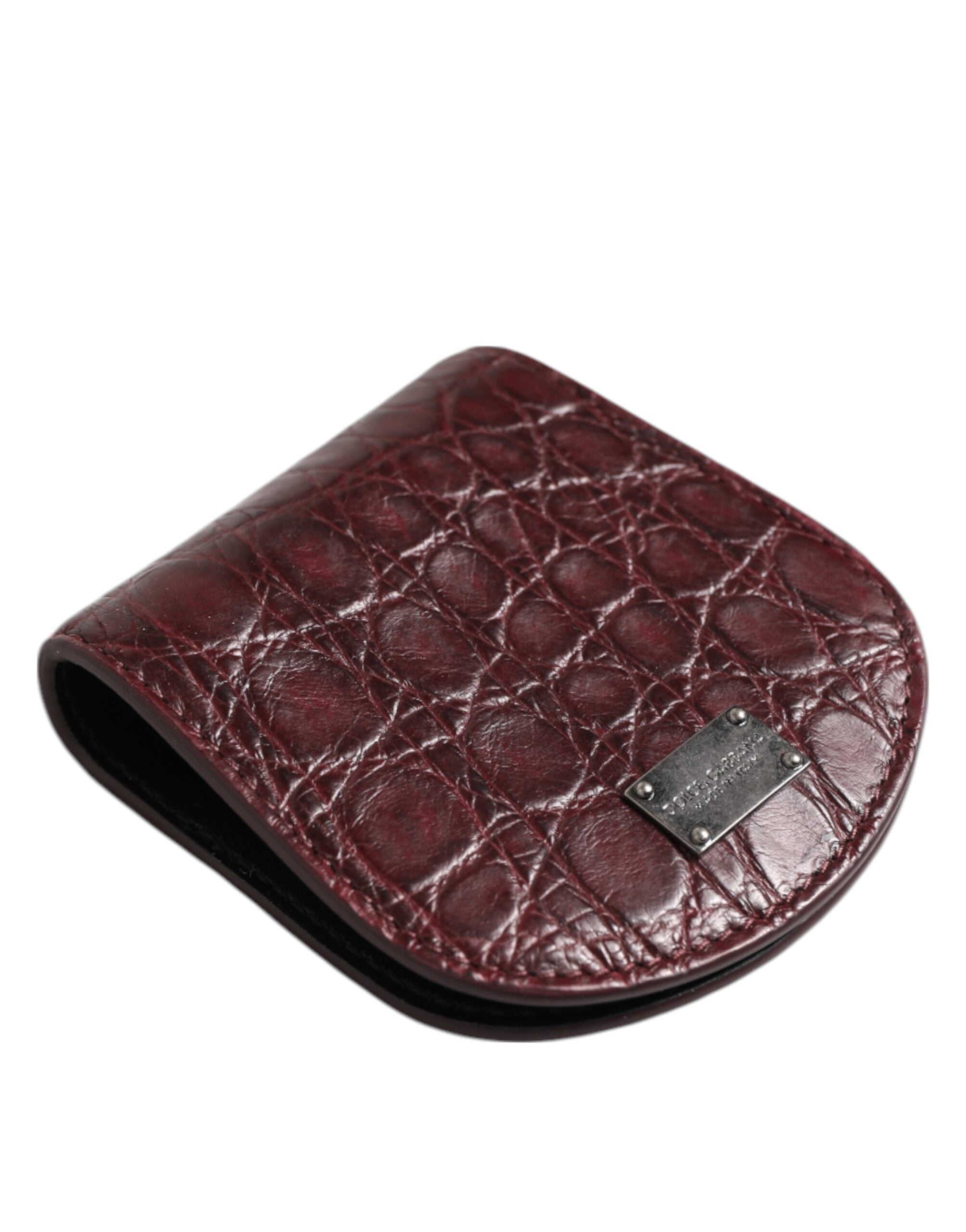 Dolce &amp; Gabbana Bourgogne Eksotisk Hud Mønt Kondom Etui Holder Lommepung