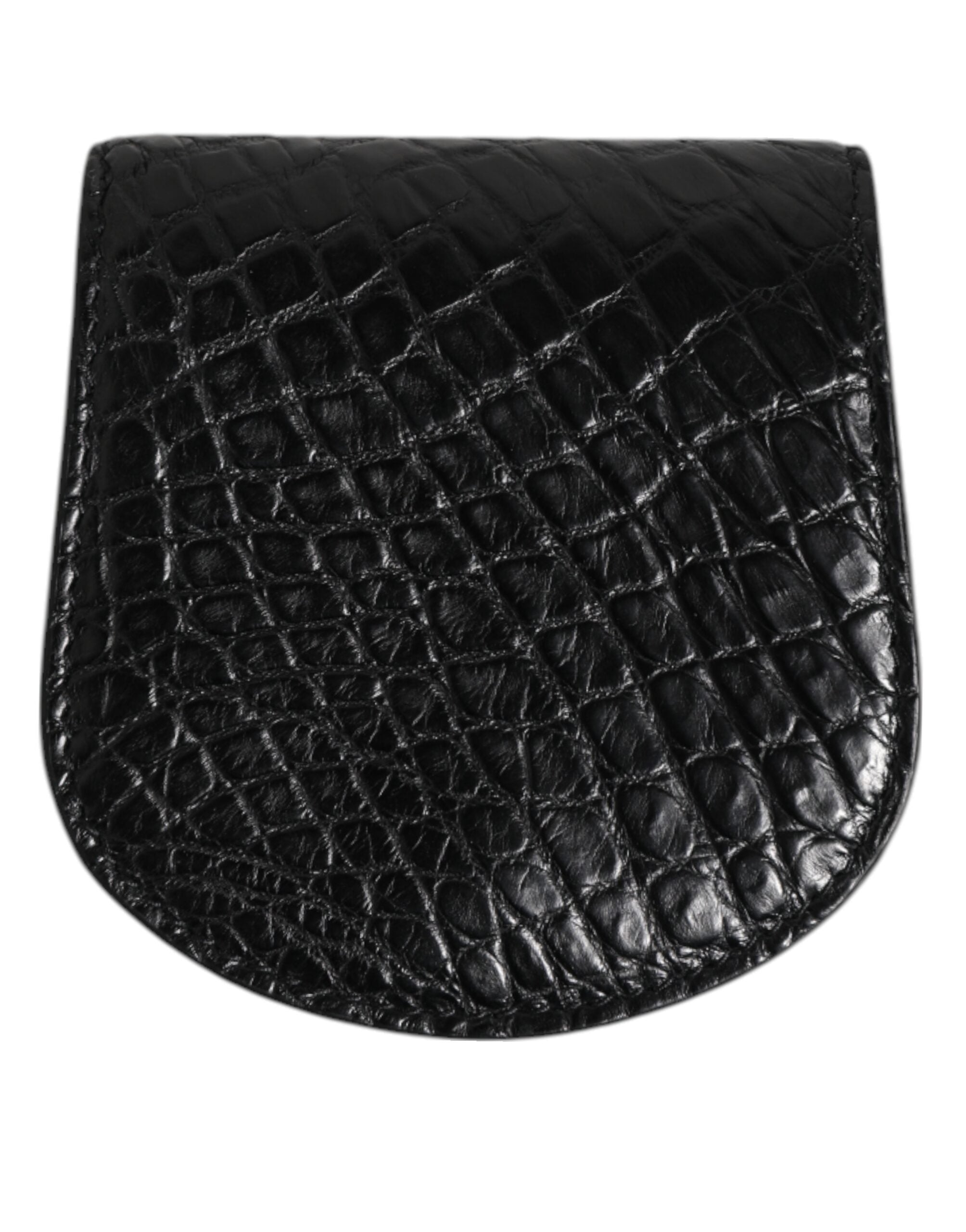 Dolce &amp; Gabbana Svart Kondomfodral med Mynt och Exotisk Hud, Plånbok