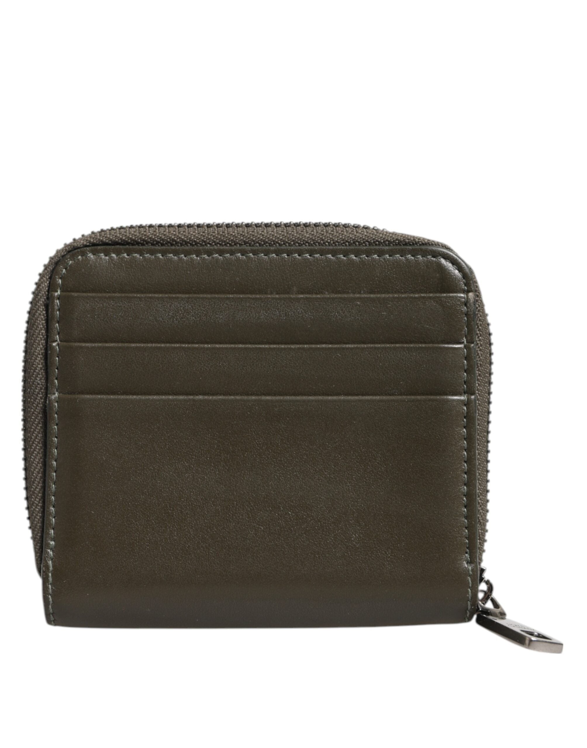 Dolce &amp; Gabbana Brun Læder Logo Plaque Kortholder Møntpung Pung