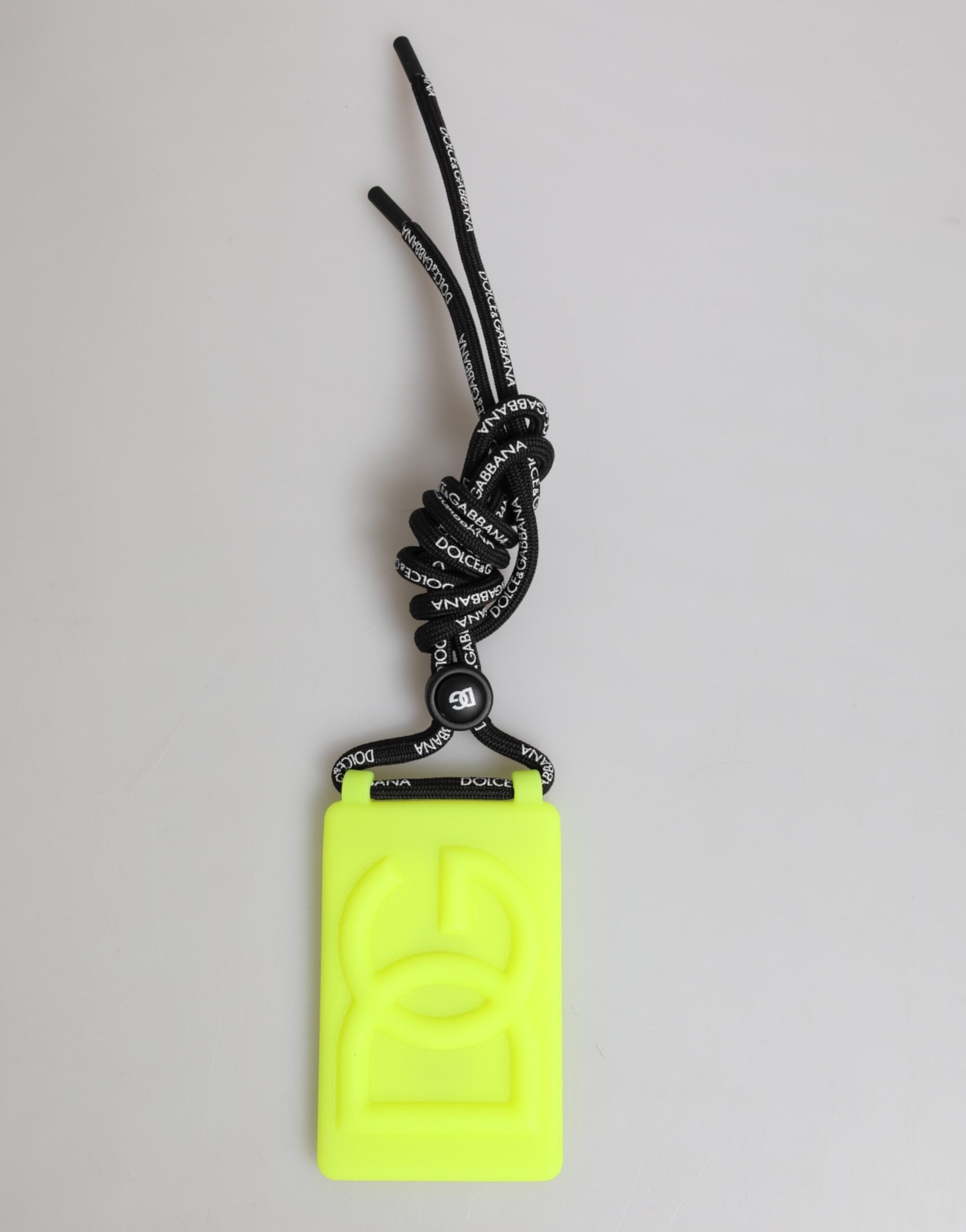 Dolce &amp; Gabbana Gulgrøn Gummi DG Præget Justerbar Badgeholder