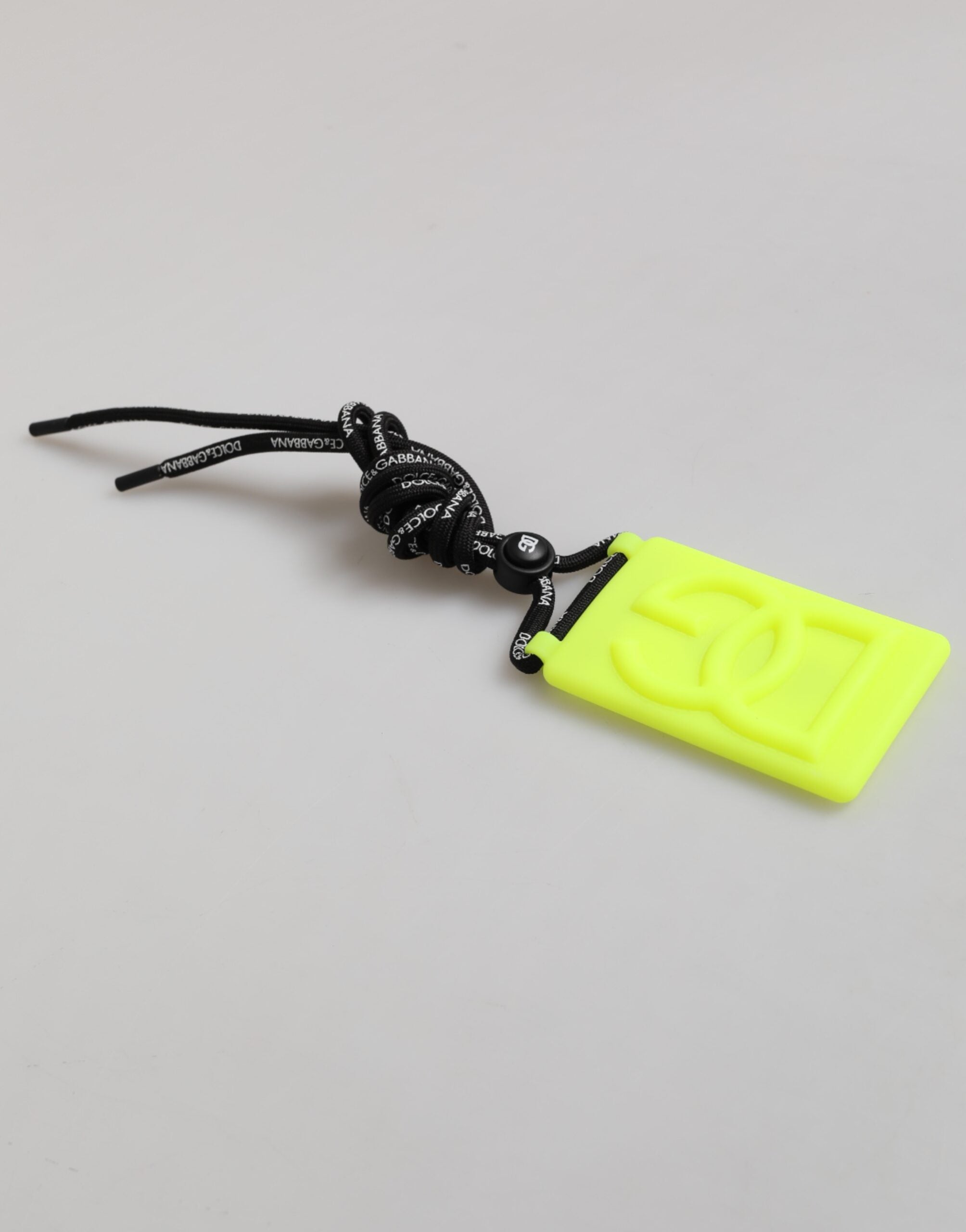 Dolce &amp; Gabbana Gulgrøn Gummi DG Præget Justerbar Badgeholder