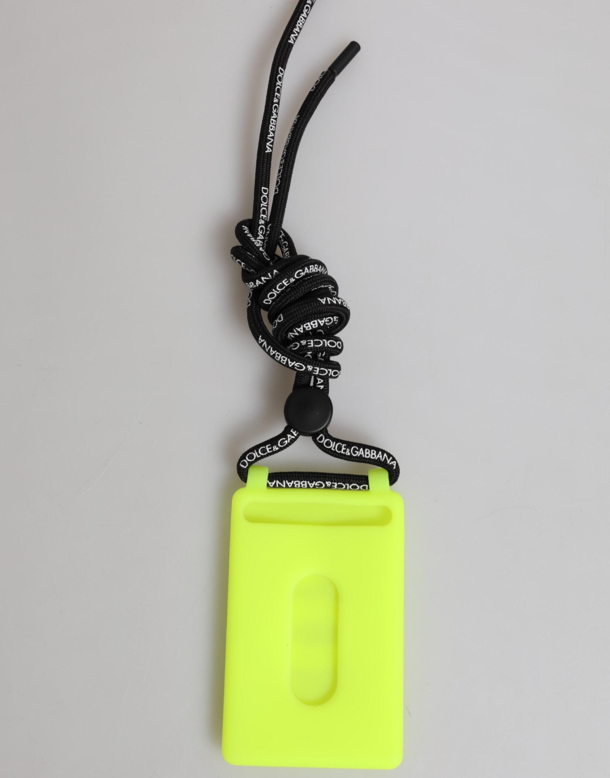 Dolce &amp; Gabbana Gulgrøn Gummi DG Præget Justerbar Badgeholder
