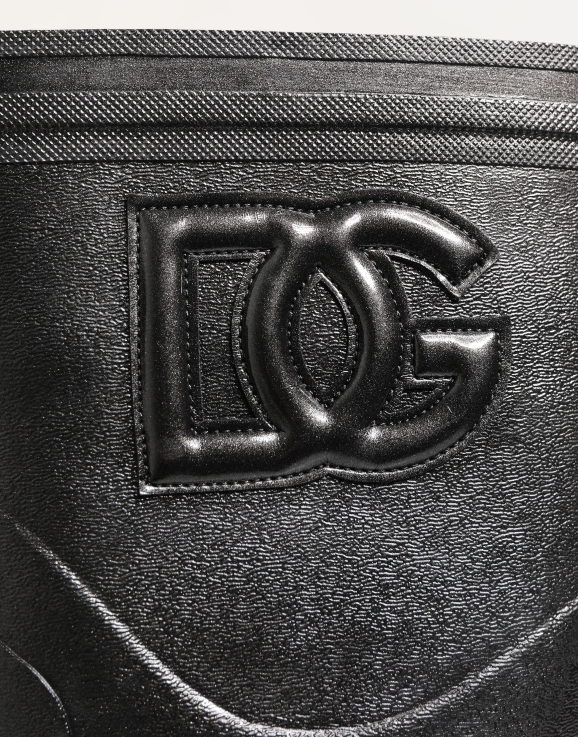 Dolce &amp; Gabbana Metallic Sorte Pull On Gummistøvler Herresko