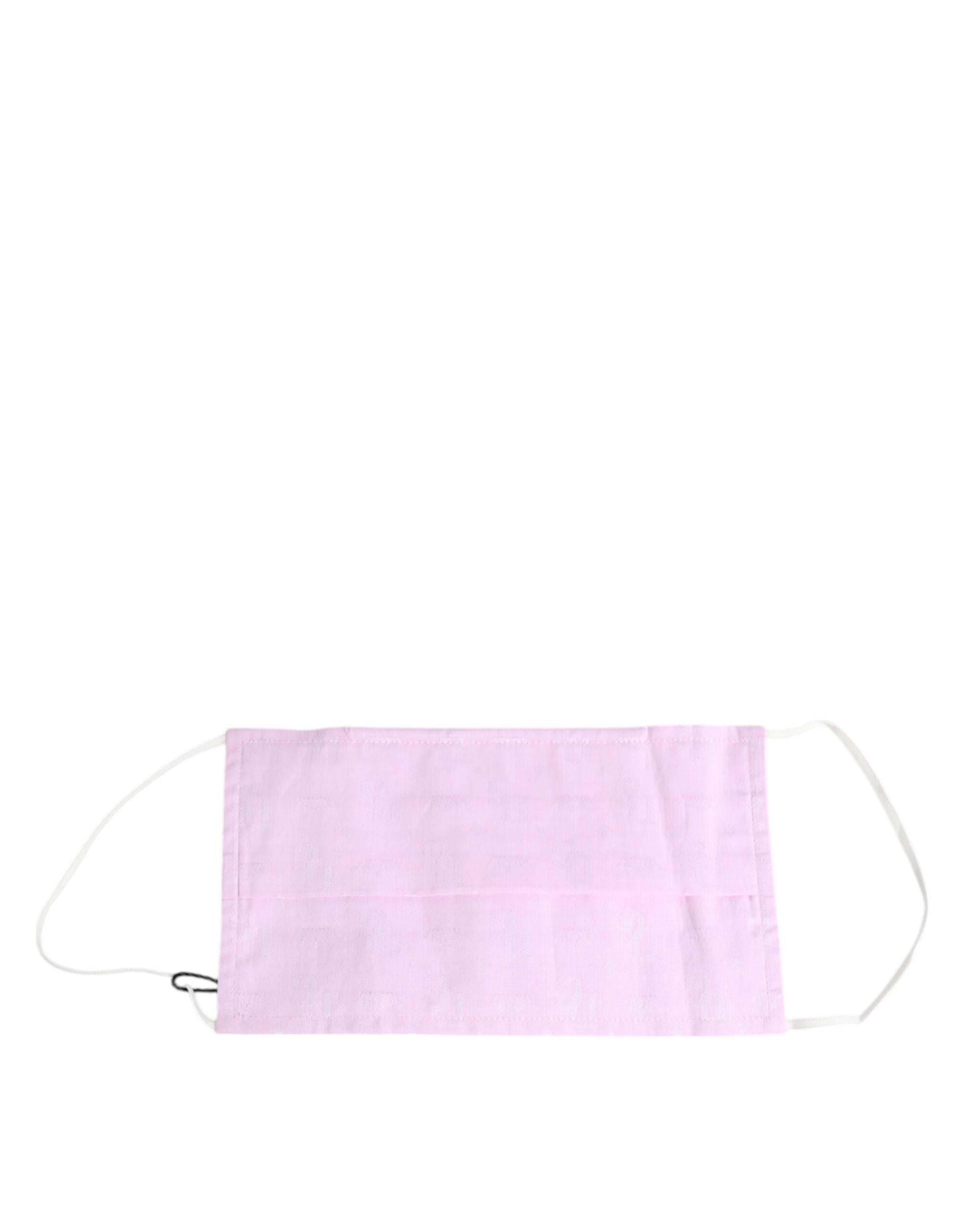 Dolce &amp; Gabbana Pink Bomuld Logo Elastisk Ørerem Ansigtsmaske