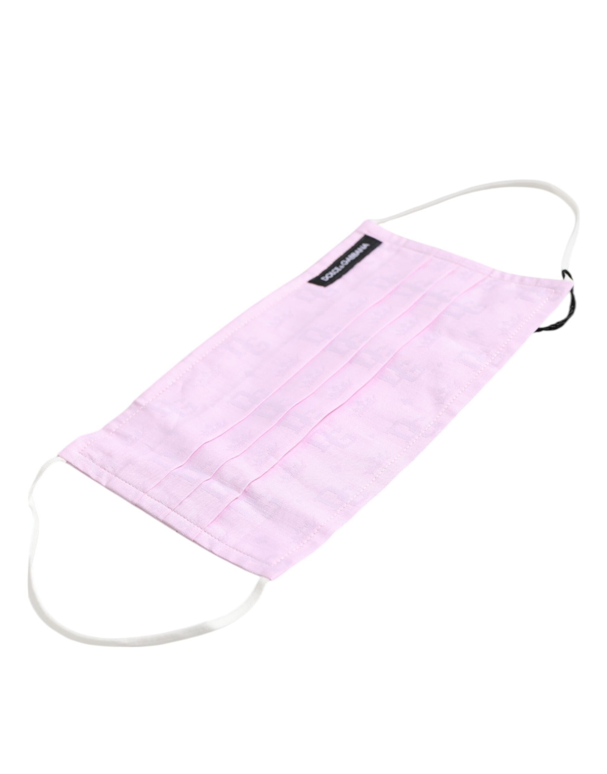 Dolce &amp; Gabbana Pink Bomuld Logo Elastisk Ørerem Ansigtsmaske