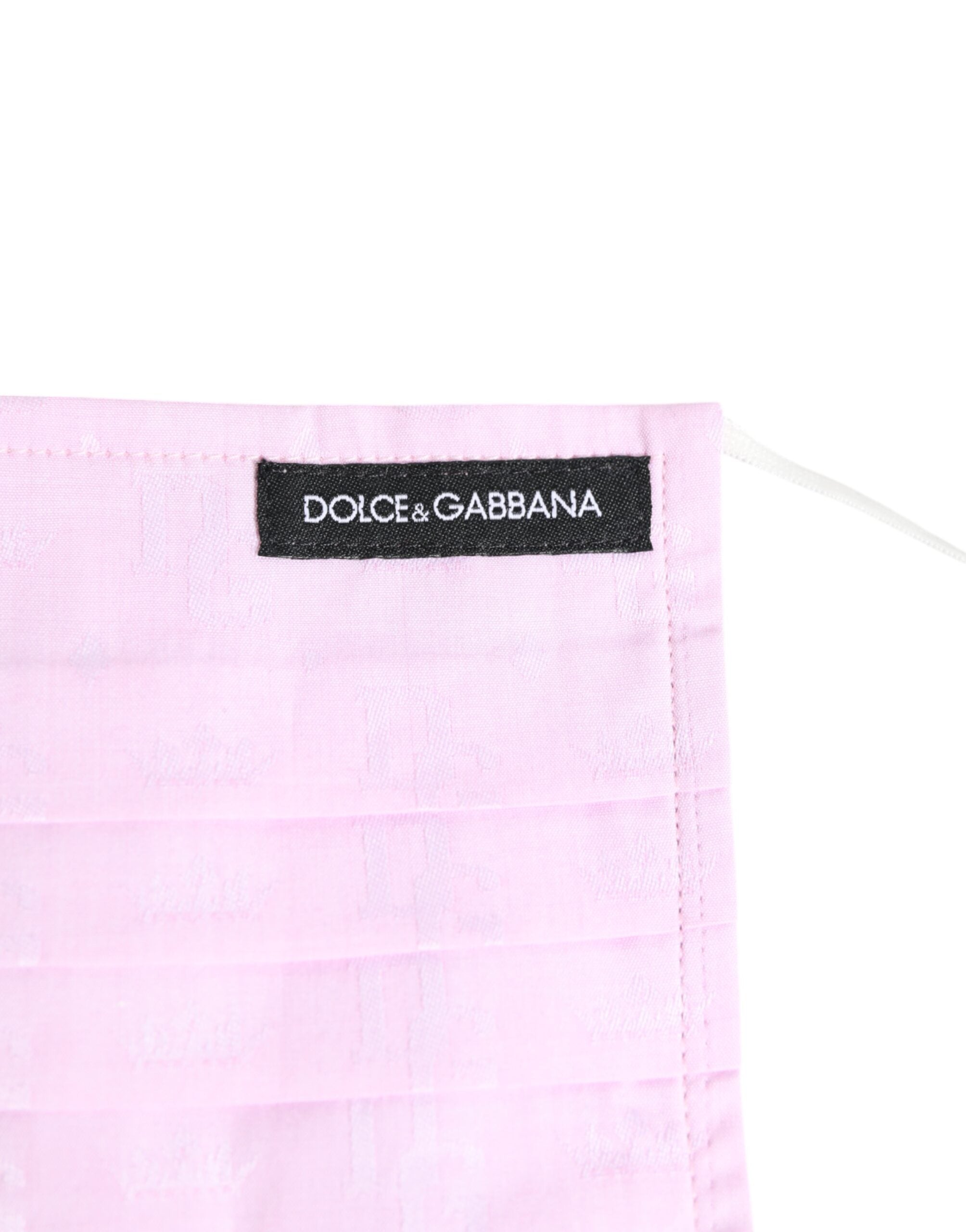 Dolce &amp; Gabbana Pink Bomuld Logo Elastisk Ørerem Ansigtsmaske