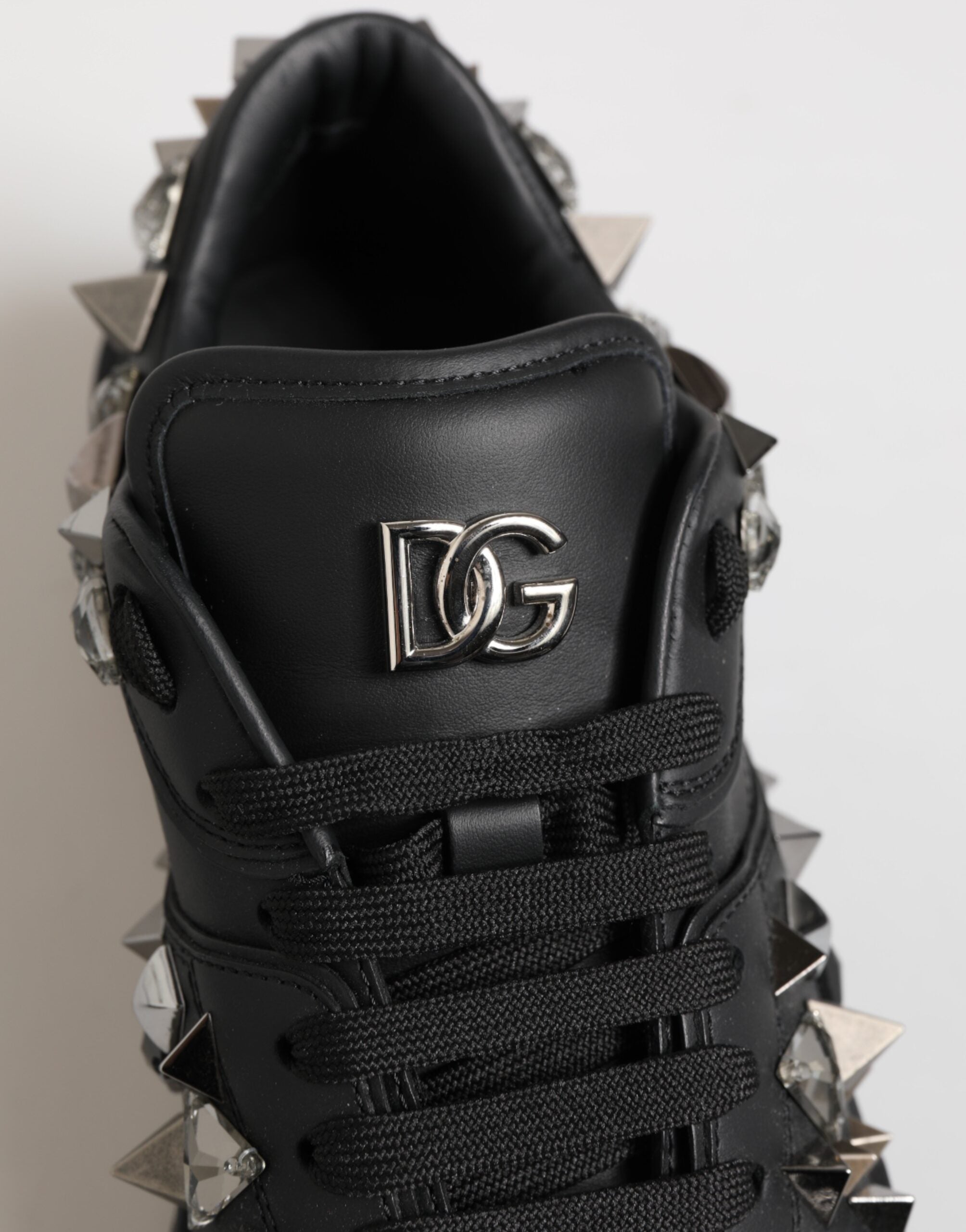 Dolce &amp; Gabbana Sorte Læder Sneakers med Nitter