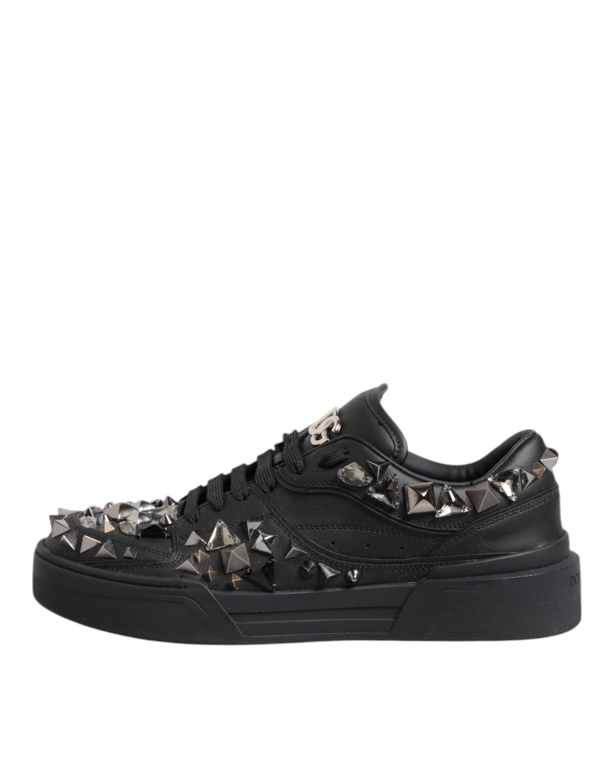 Dolce &amp; Gabbana Sorte Læder Sneakers med Nitter