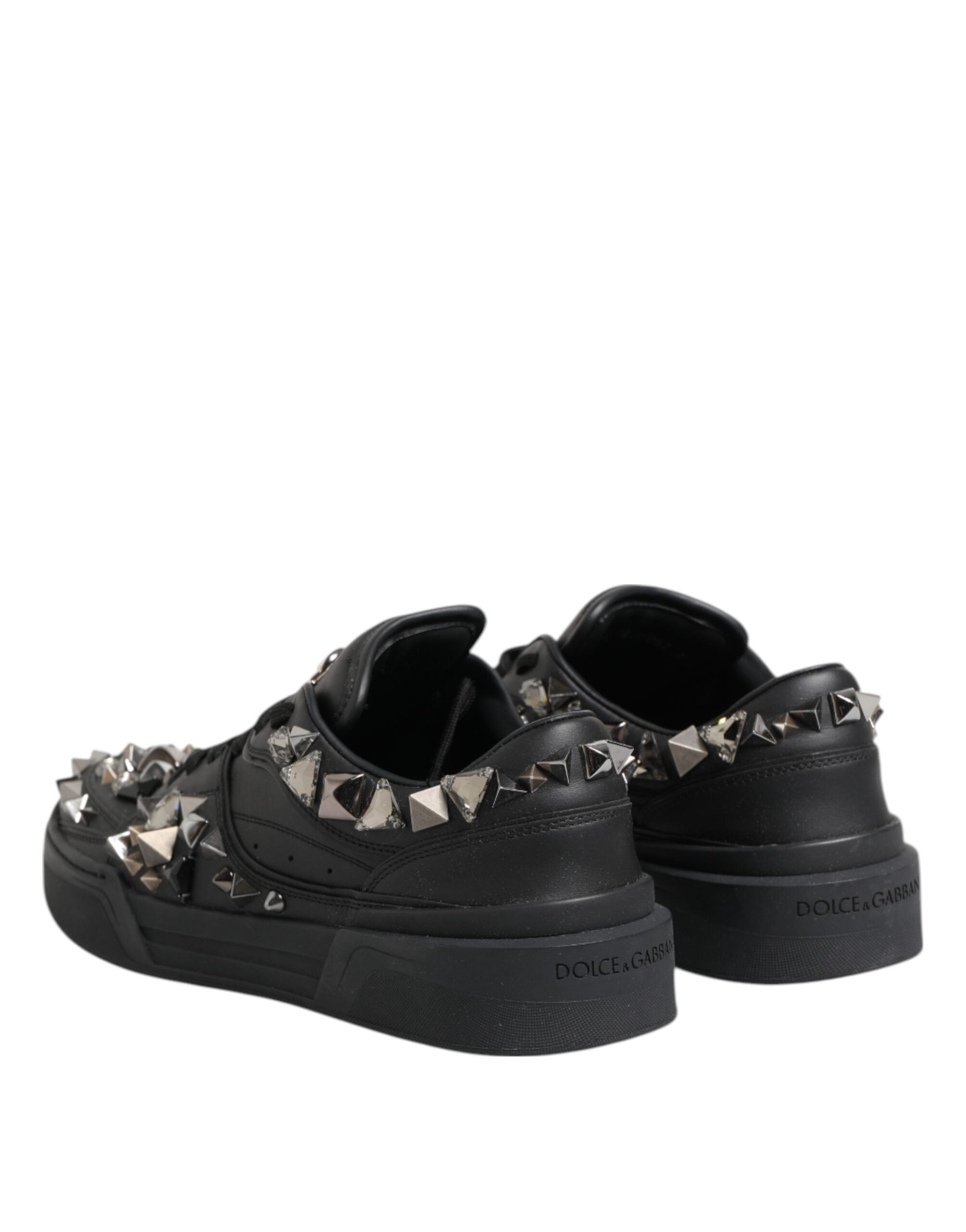 Dolce &amp; Gabbana Sorte Læder Sneakers med Nitter