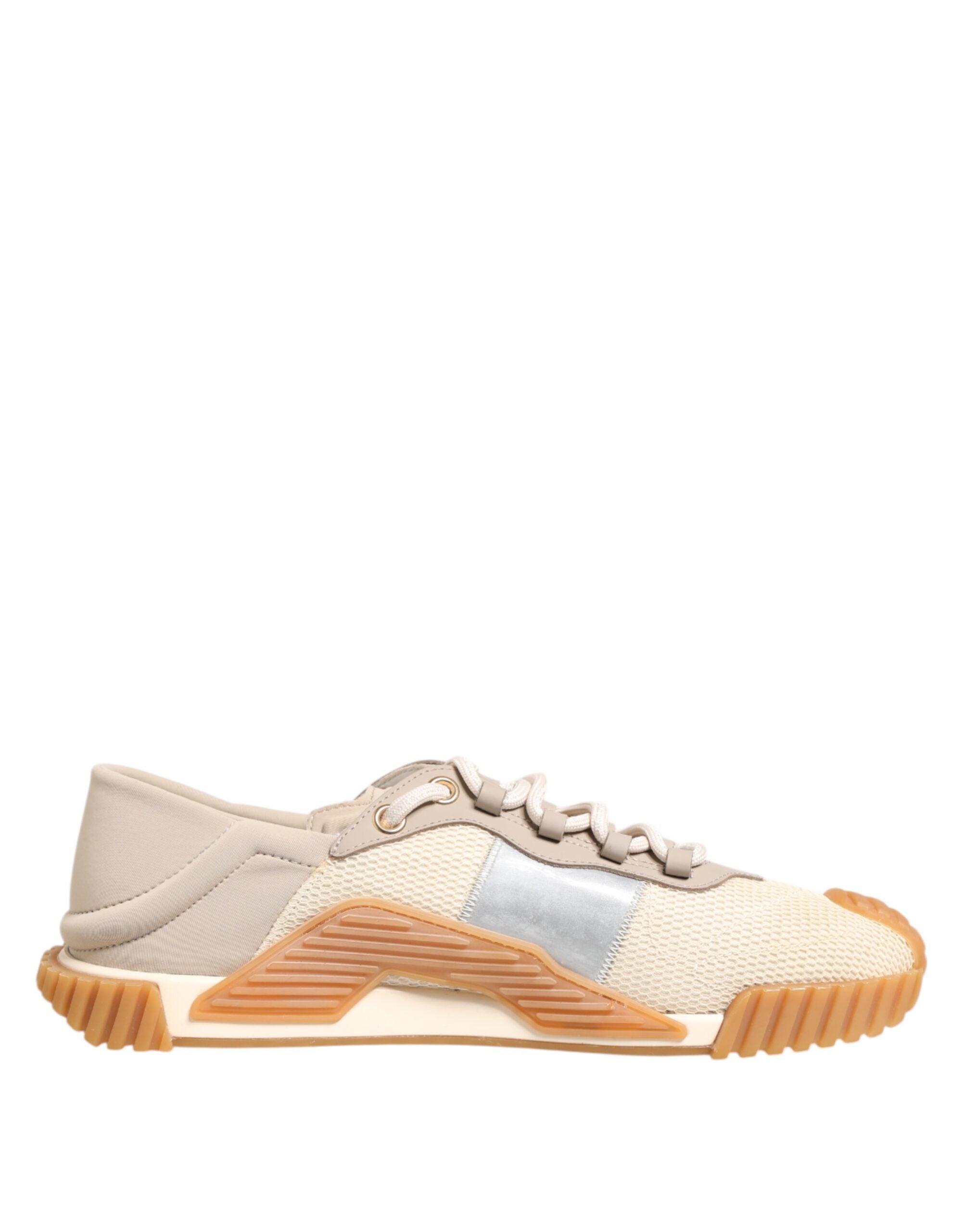 Dolce & Gabbana Beige Lace Up Low Top NS1 Men Sneakers Shoes