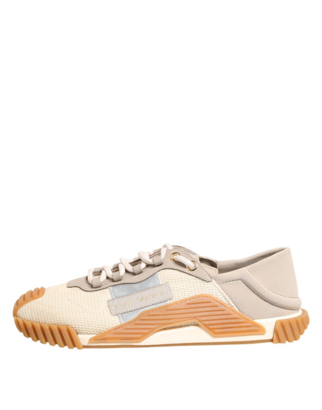 Dolce & Gabbana Beige Lace Up Low Top NS1 Men Sneakers Shoes