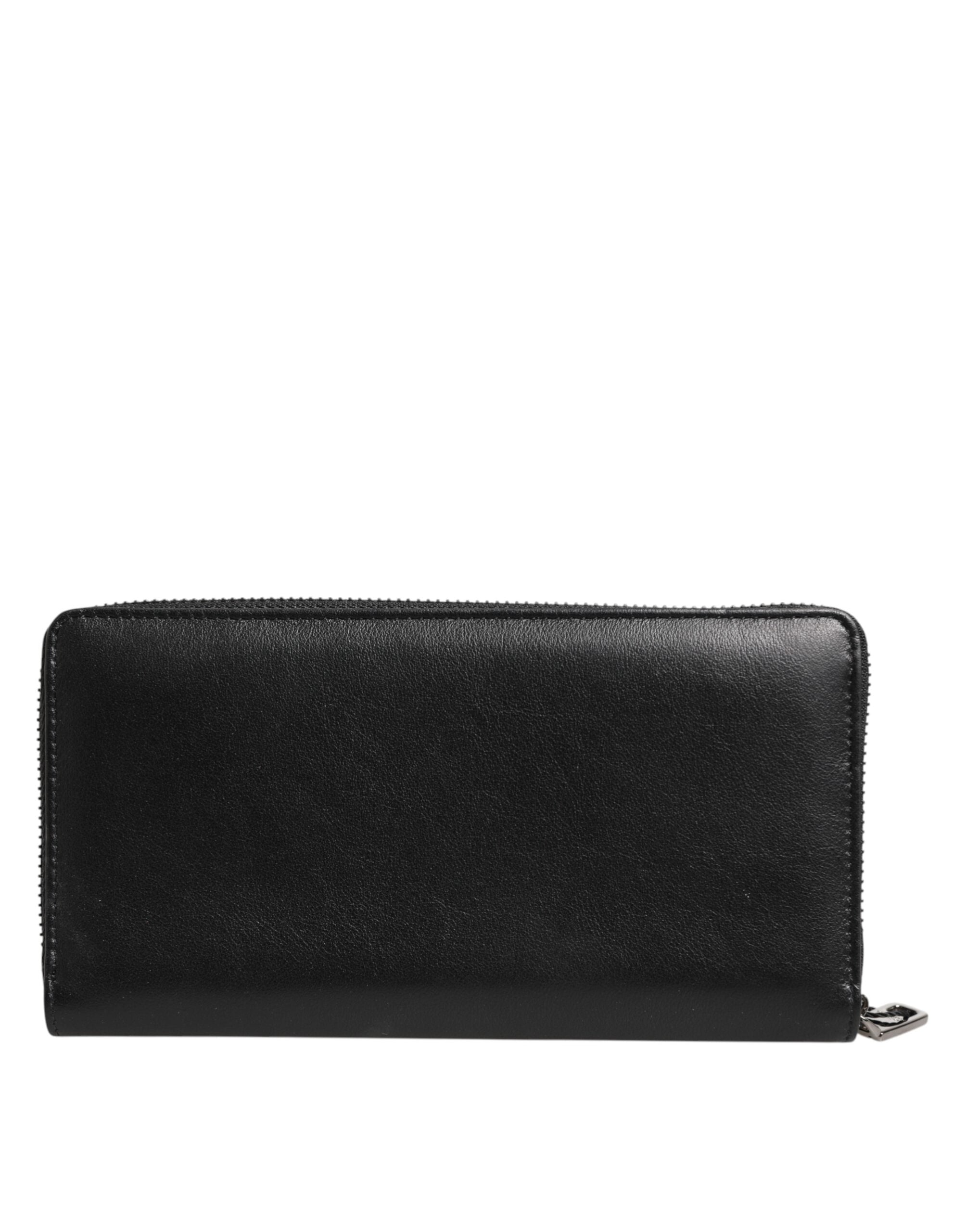 Dolce &amp; Gabbana Sort Blå Eksotisk Læder Herre Continental Clutch Pung