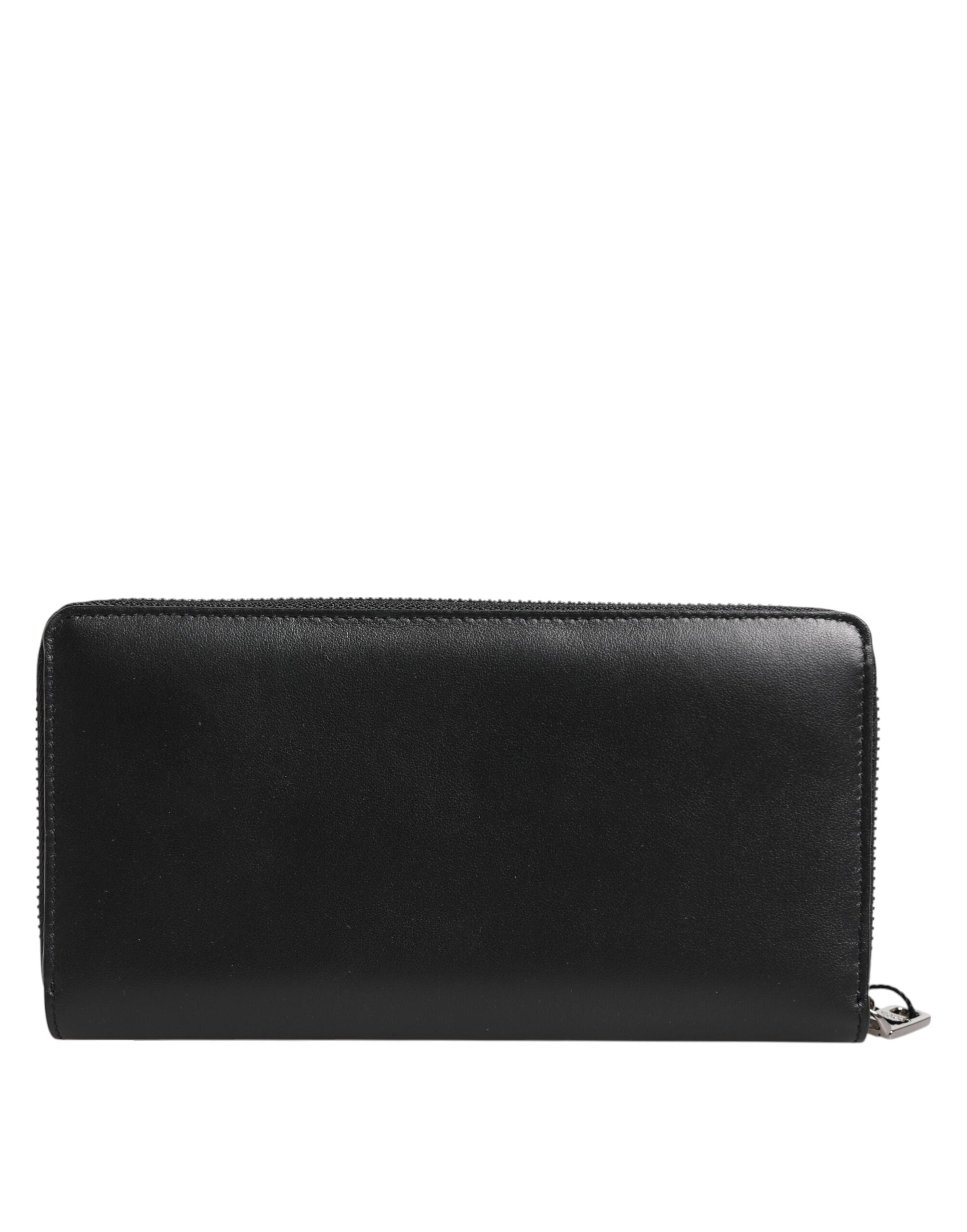 Dolce &amp; Gabbana Sortbrun Eksotisk Læder Herre Continental Clutch Pung