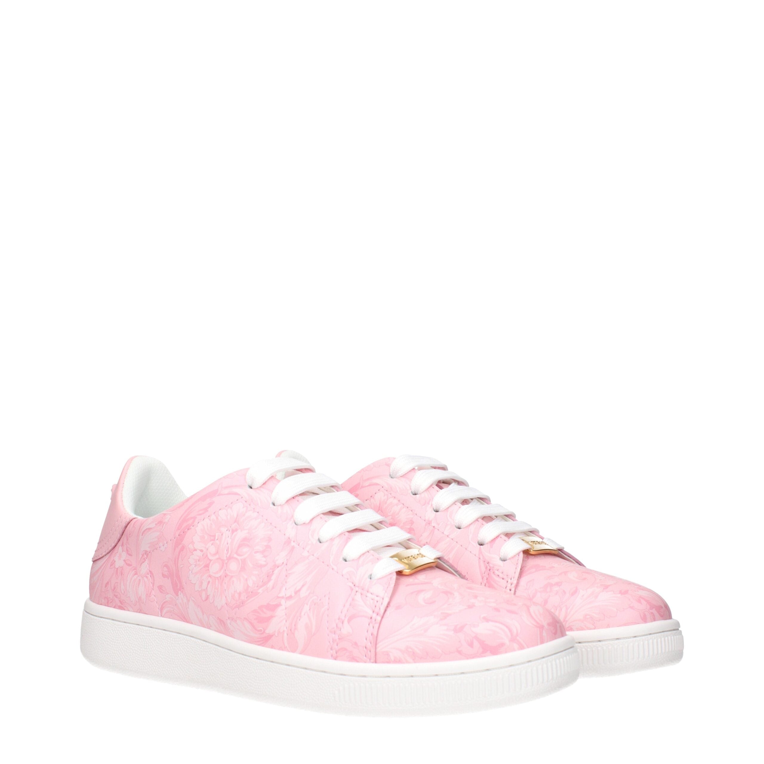 Versace Pink Leather Sneakers