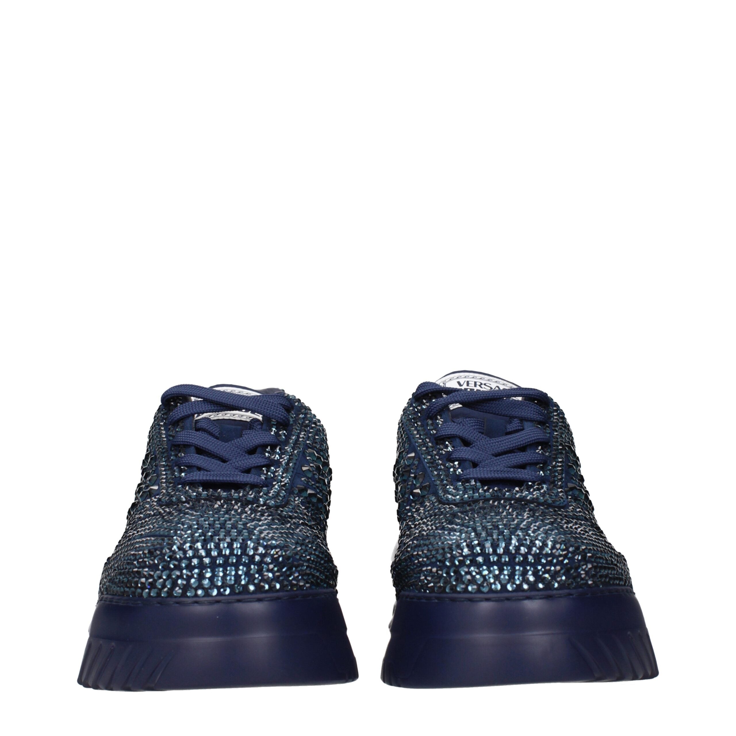 Versace Blue Fabric Chunky Sneakers