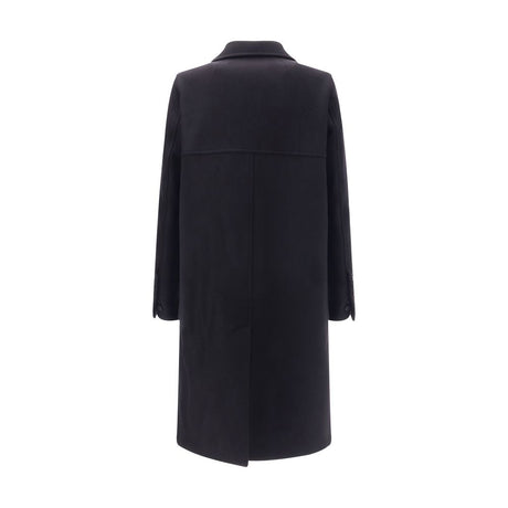 Rick Owens Black Fleece Wool Coat