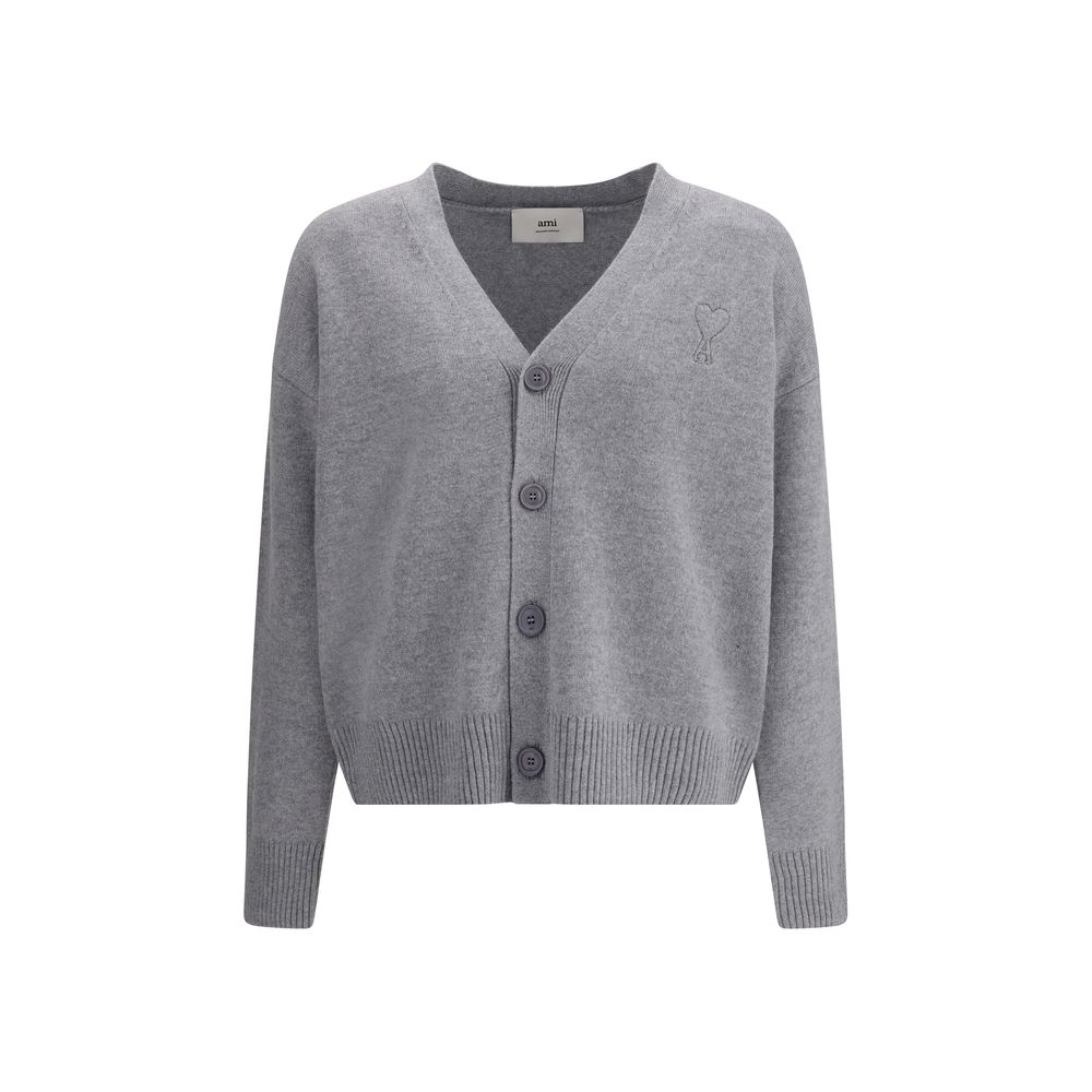 Ami Paris Gray Wool Cardigan