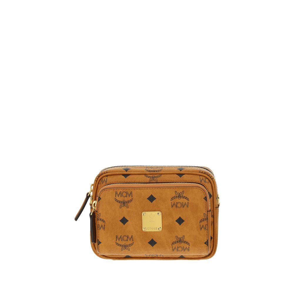 MCM Brown Cotton Shoulder Bag