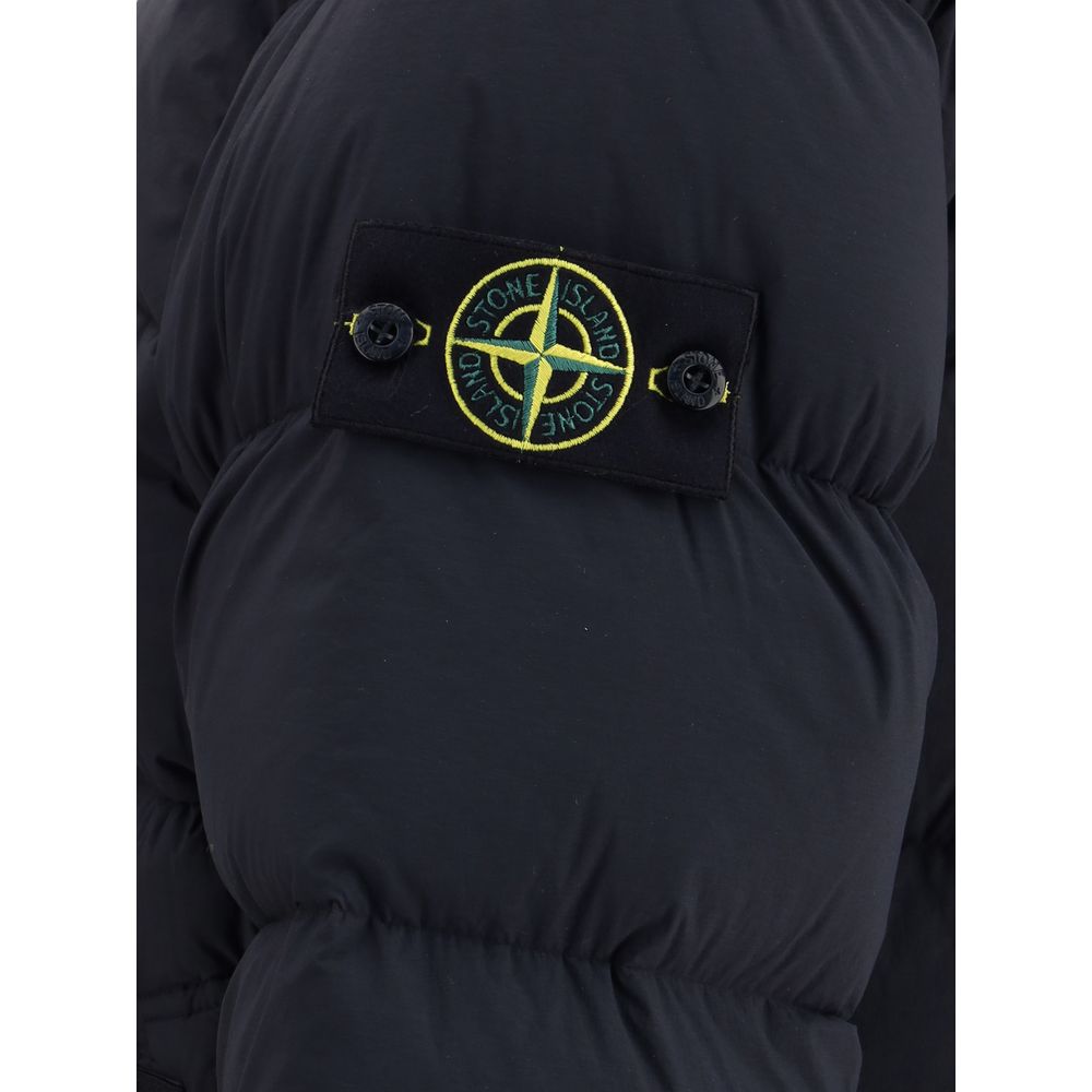 Stone Island Black Polyamide Coat