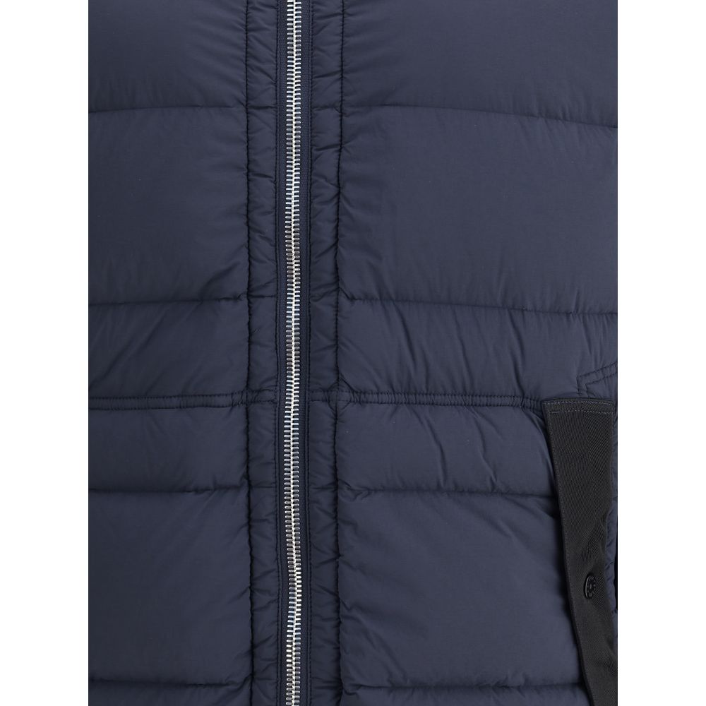 Stone Island Blue Polyamide Full-Length Jacket