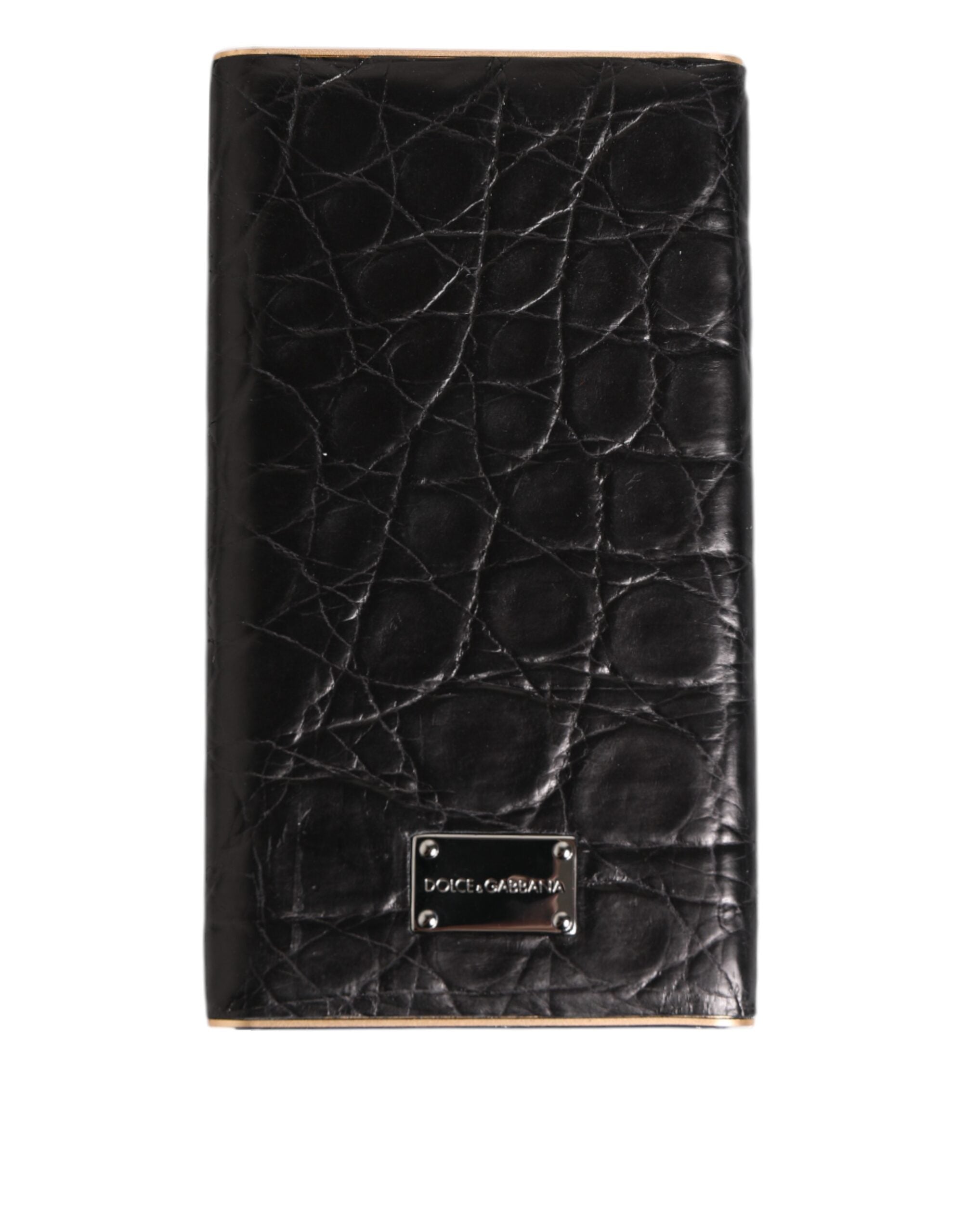 Dolce &amp; Gabbana Svart Läder Exotisk Hud 3000mAh Powerbank Laddare USB