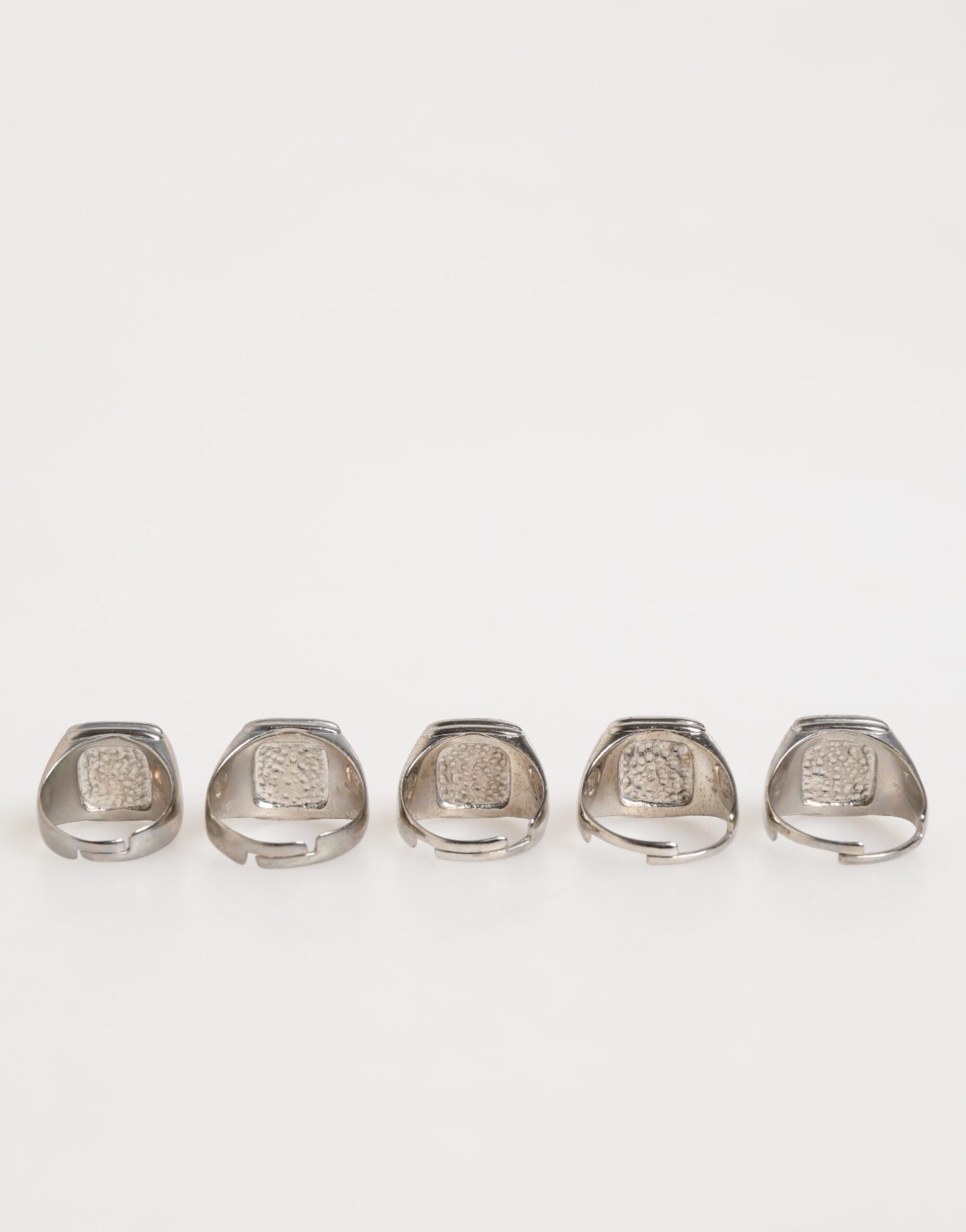 Dolce &amp; Gabbana Silverfärgad Mässingsbokstäver Set med 5 Justerbara Ringar