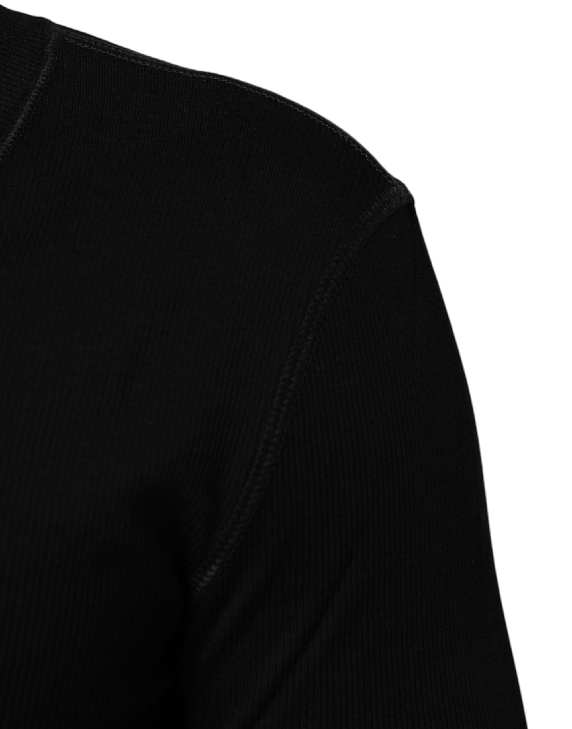Dolce &amp; Gabbana Sort bomulds cardigan til mænd med knapper