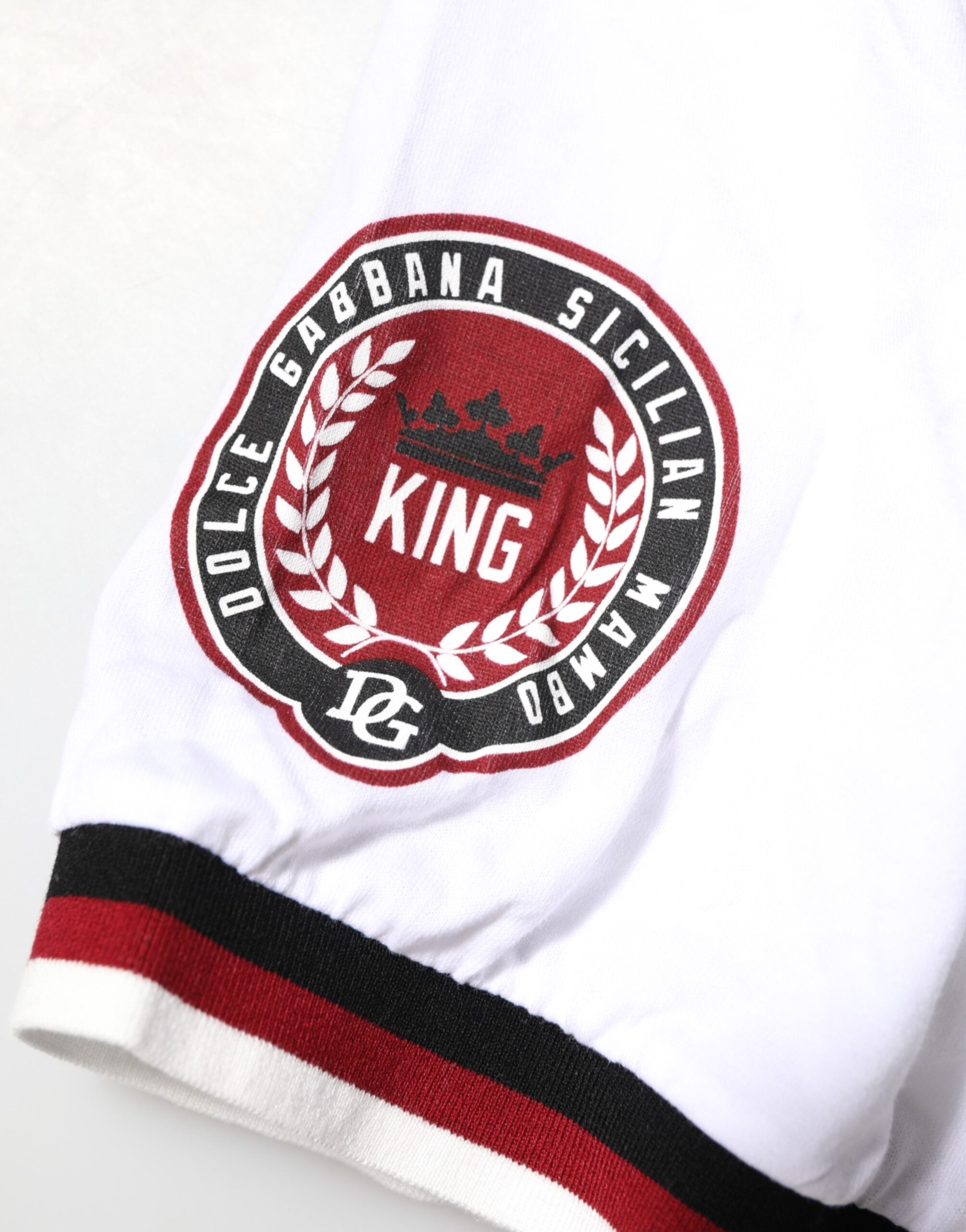 Dolce & Gabbana White #DGMillennials King Crown V-neck T-shirt