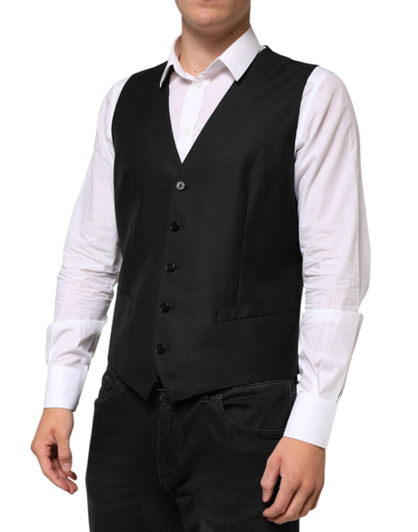 Dolce &amp; Gabbana Sort Uldkjole Formel Herrevest