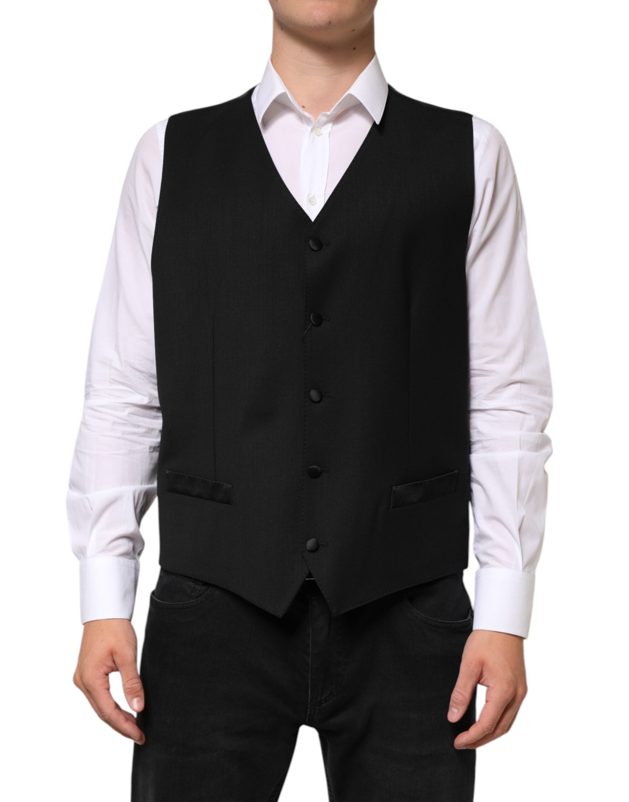 Dolce &amp; Gabbana Sort Uldkjole Formel Herrevest