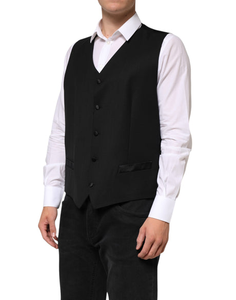 Dolce &amp; Gabbana Sort Uldkjole Formel Herrevest