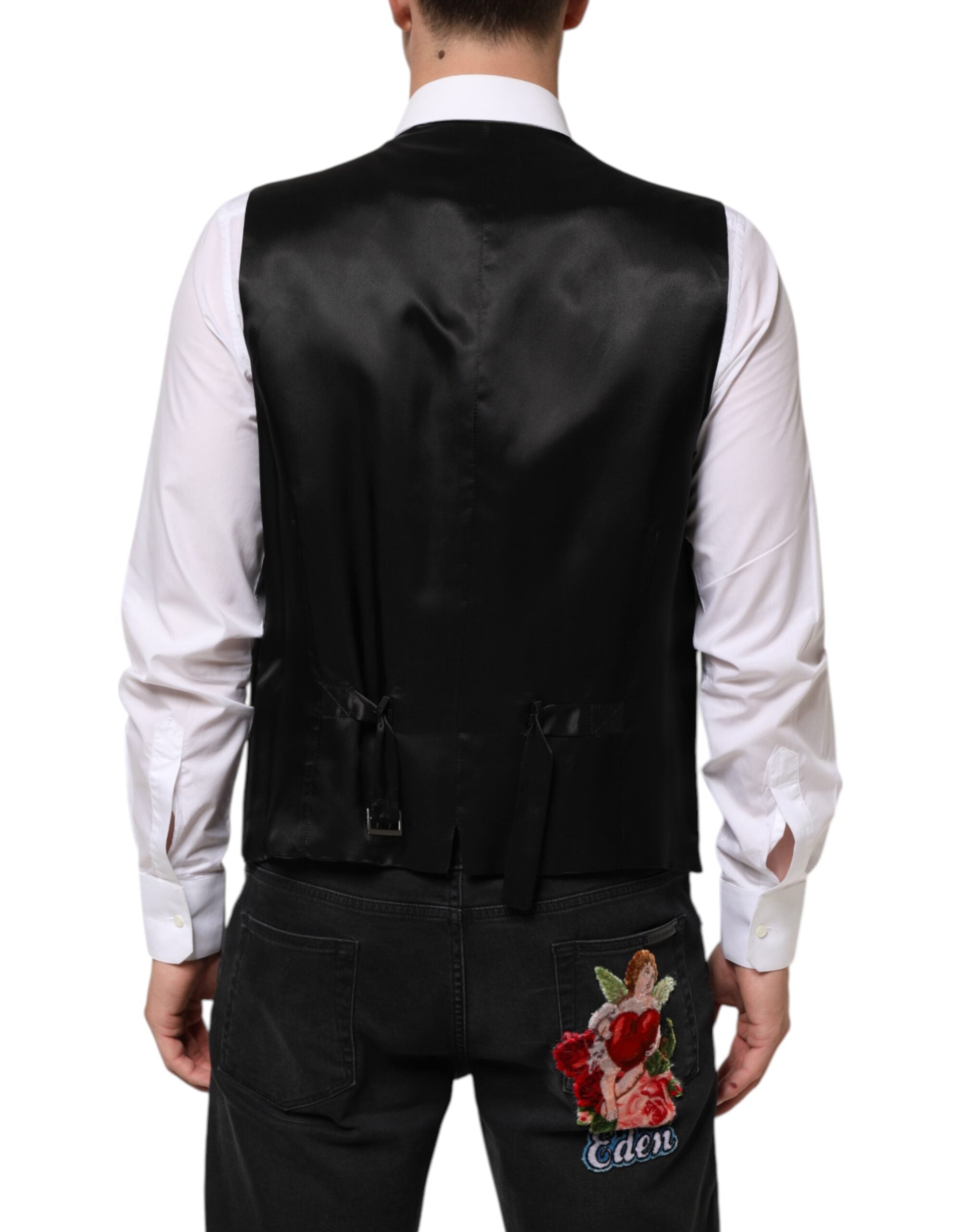 Dolce &amp; Gabbana Sort Uldkjole Formel Herrevest