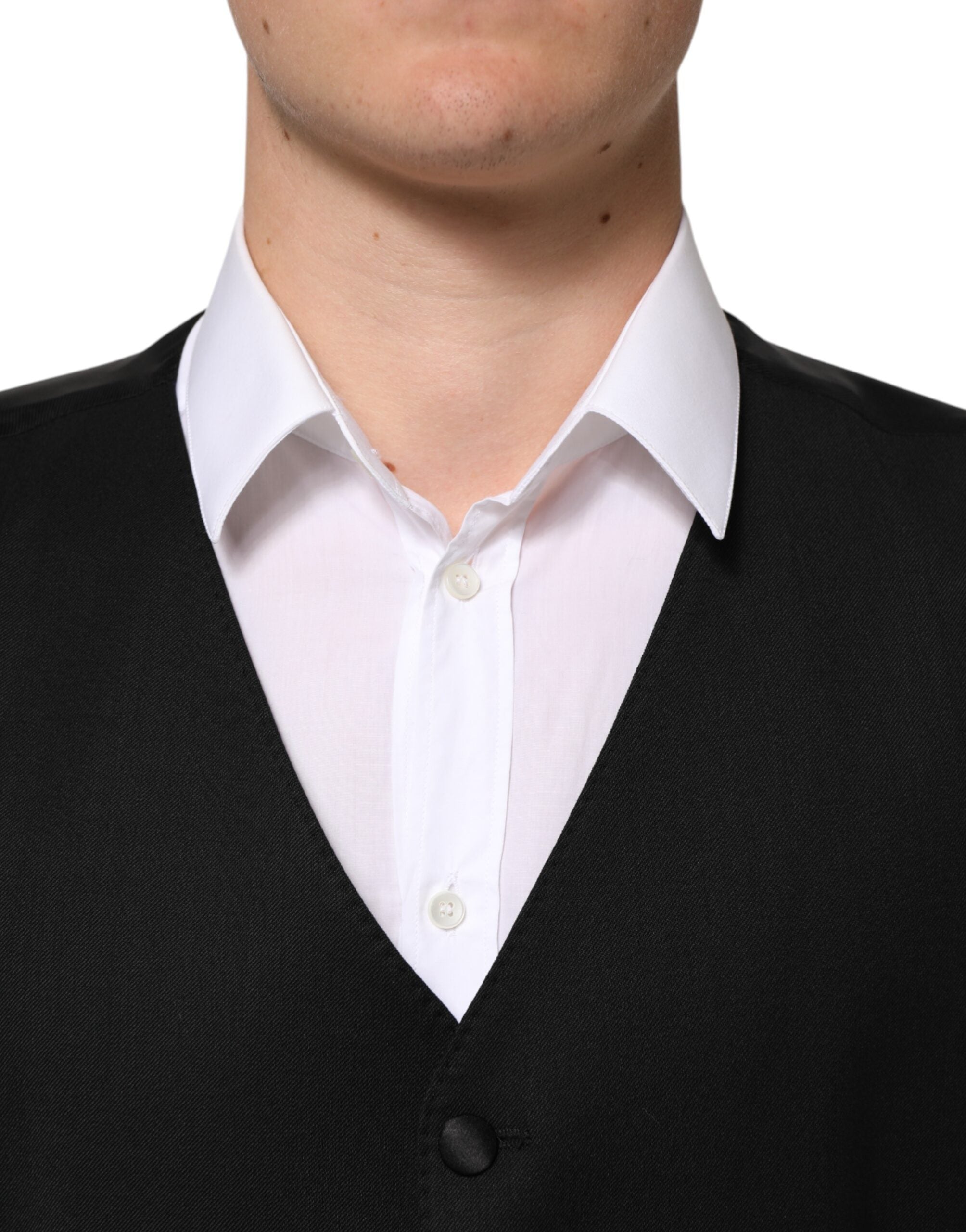 Dolce &amp; Gabbana Sort Uldkjole Formel Herrevest