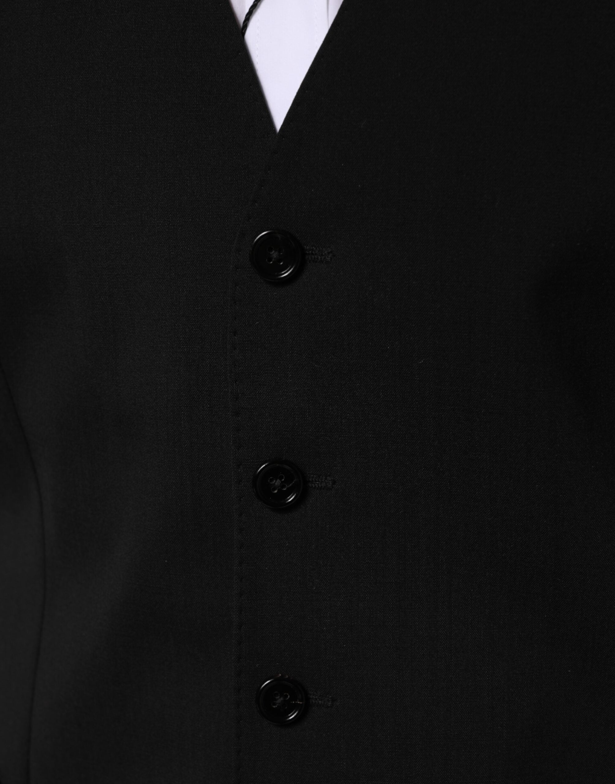 Dolce &amp; Gabbana Svart Ullklänning Formell Herrväst