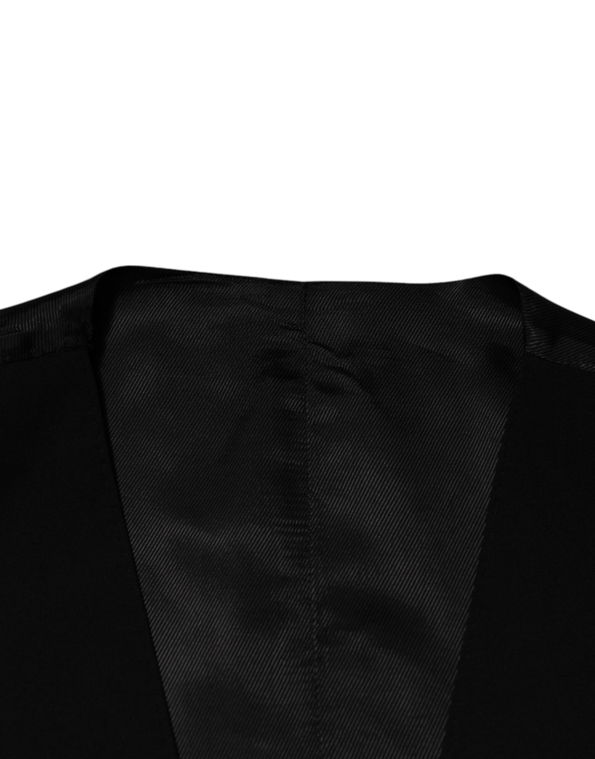 Dolce &amp; Gabbana Svart Ullklänning Formell Herrväst