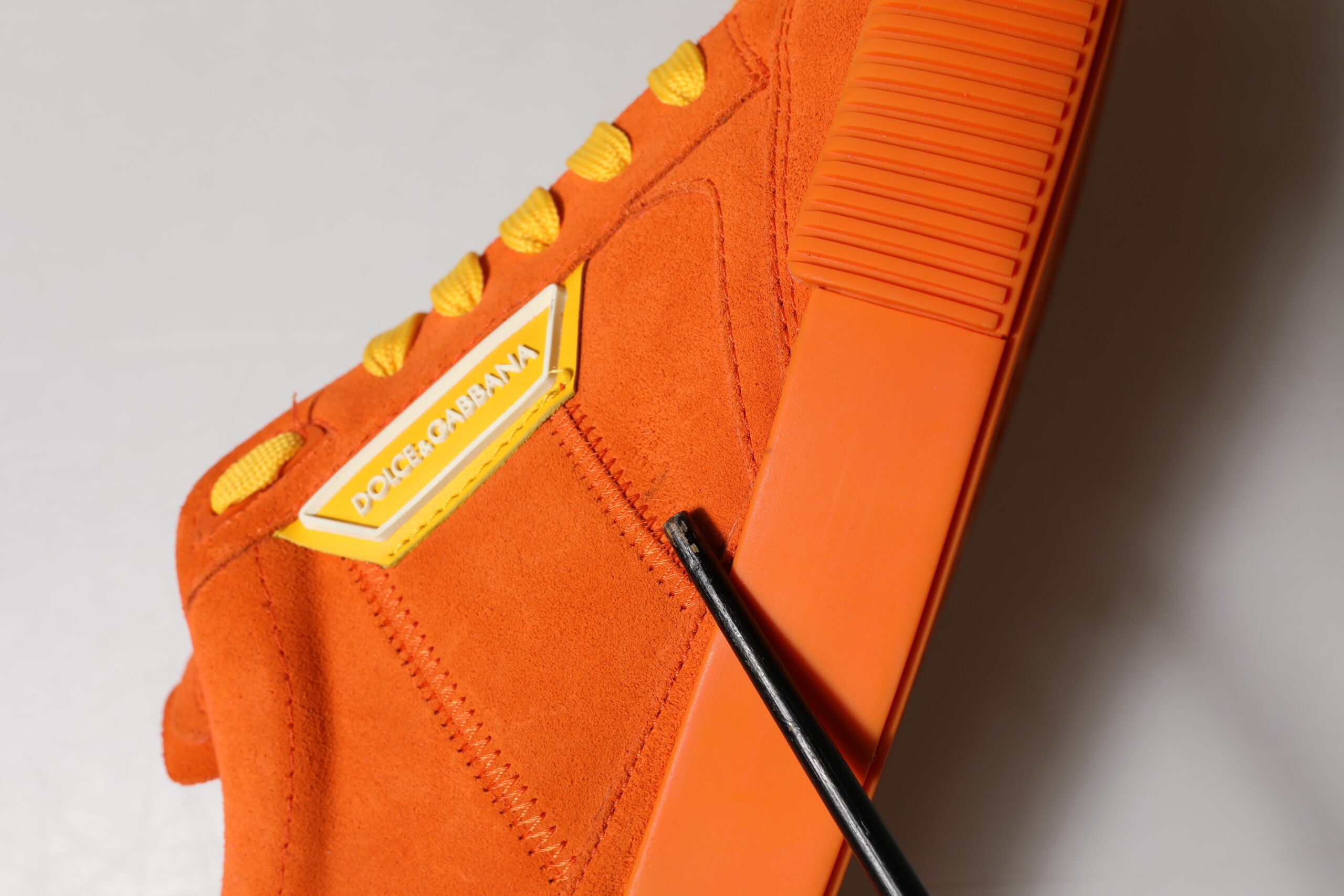 Dolce &amp; Gabbana Orange Læder Pj Tucker Herre Sneakers Sko