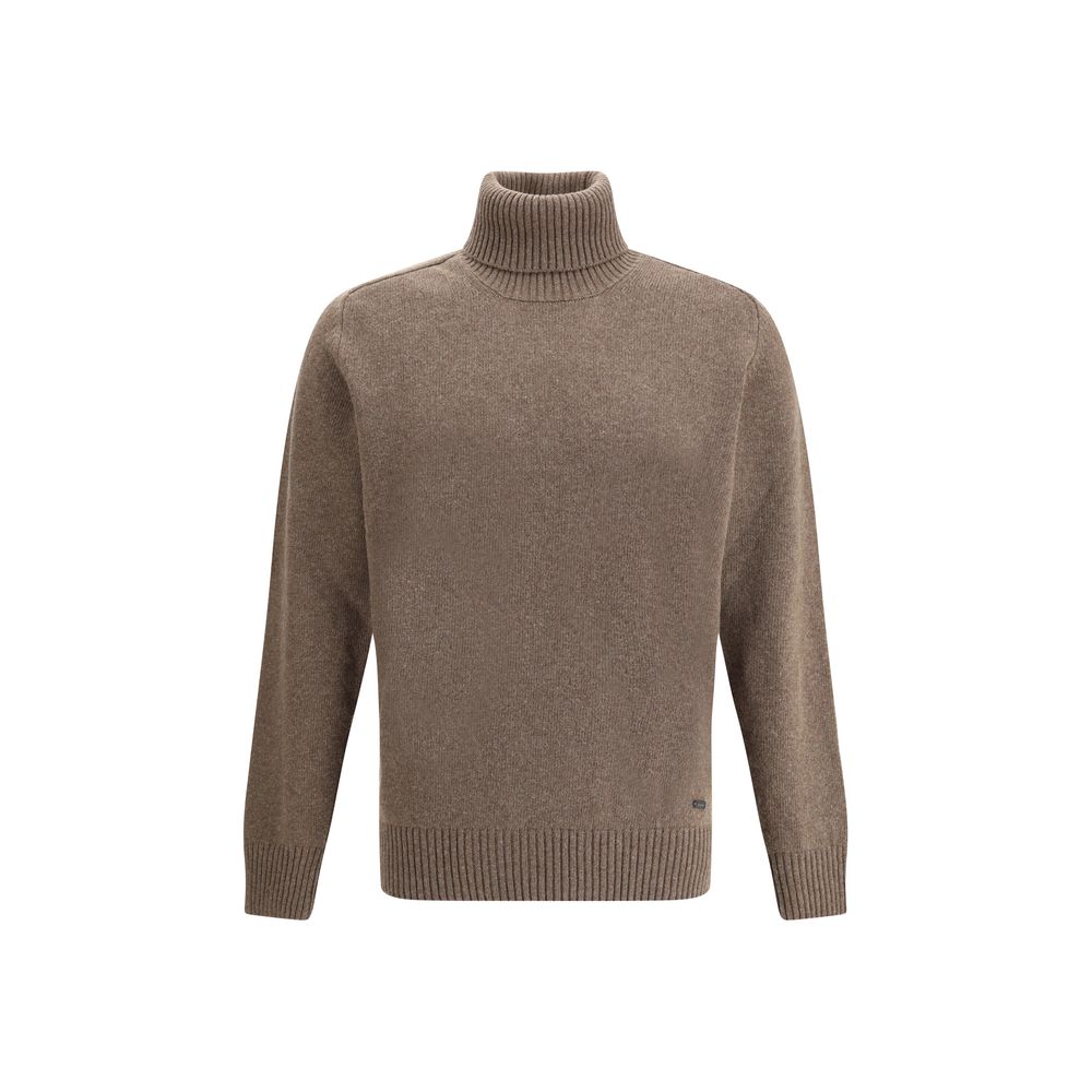 Brooksfield Brown Fleece Wool Turtleneck