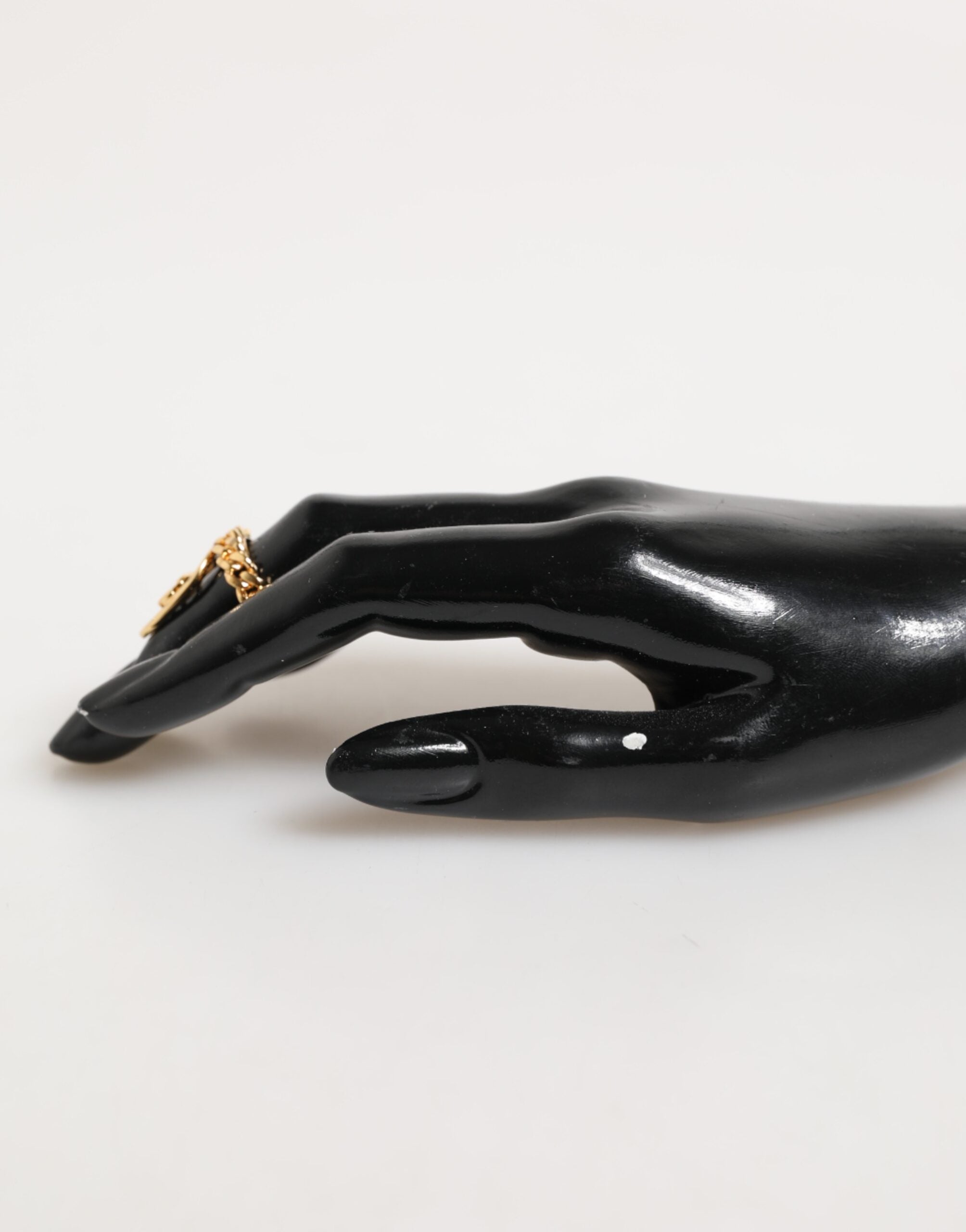 Dolce &amp; Gabbana guldfarvet messing oval DG logokæde justerbar ring
