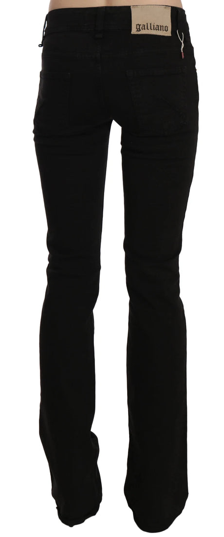 John Galliano Sorte Lavtaljede Slim Leg Skinny Denimbukser Casual Jeans 