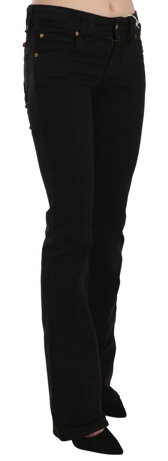 John Galliano Svarta Låg Midja Slim Ben Skinny Denimbyxor Casual Jeans 
